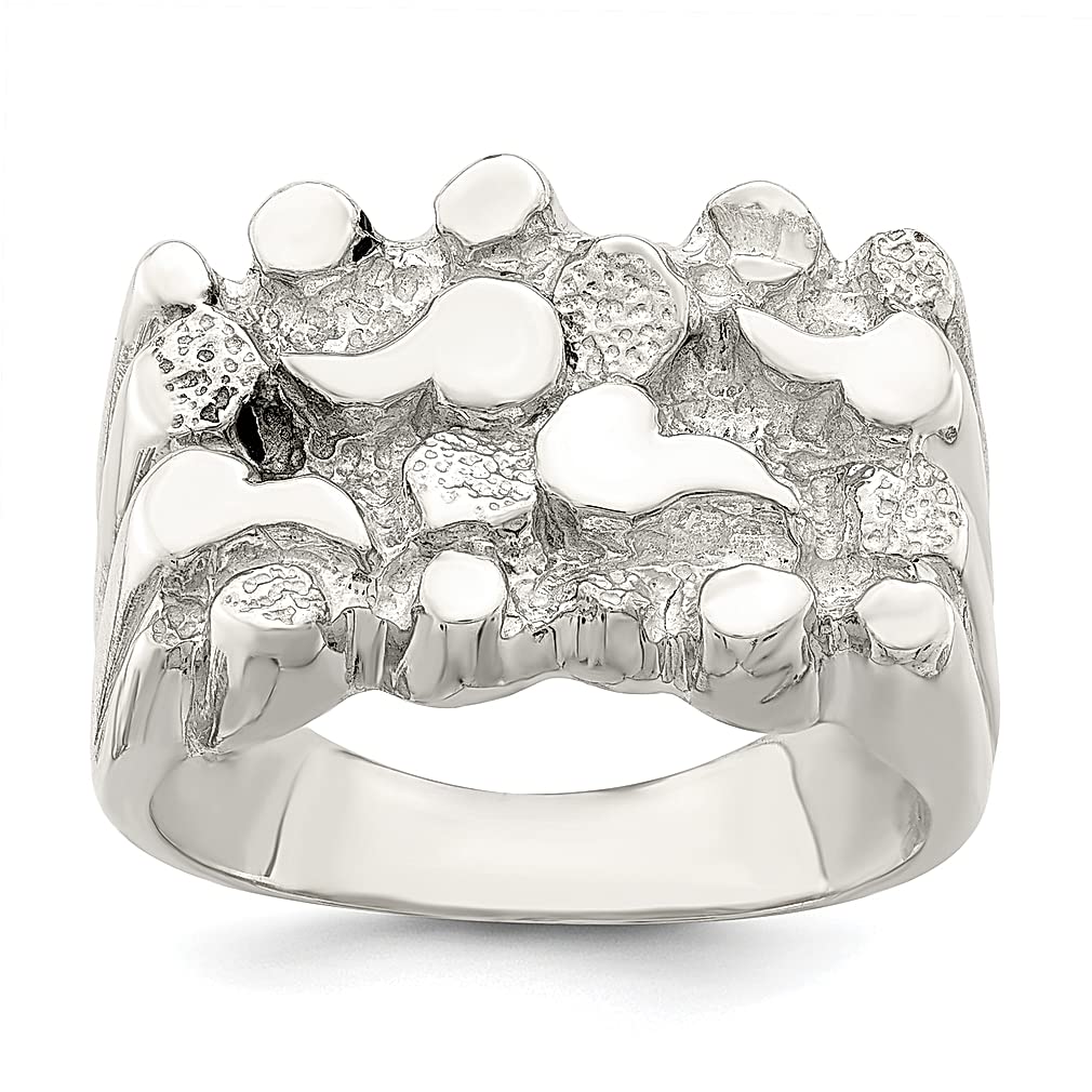 925 Sterling Silver Women's Nugget Band Ring - Durable & Hypoallergenic Fine Jewelry for Her - Perfect Gift for Anniversary, Birthday, Valentine's Day - Everyday Wear & Special Occasions