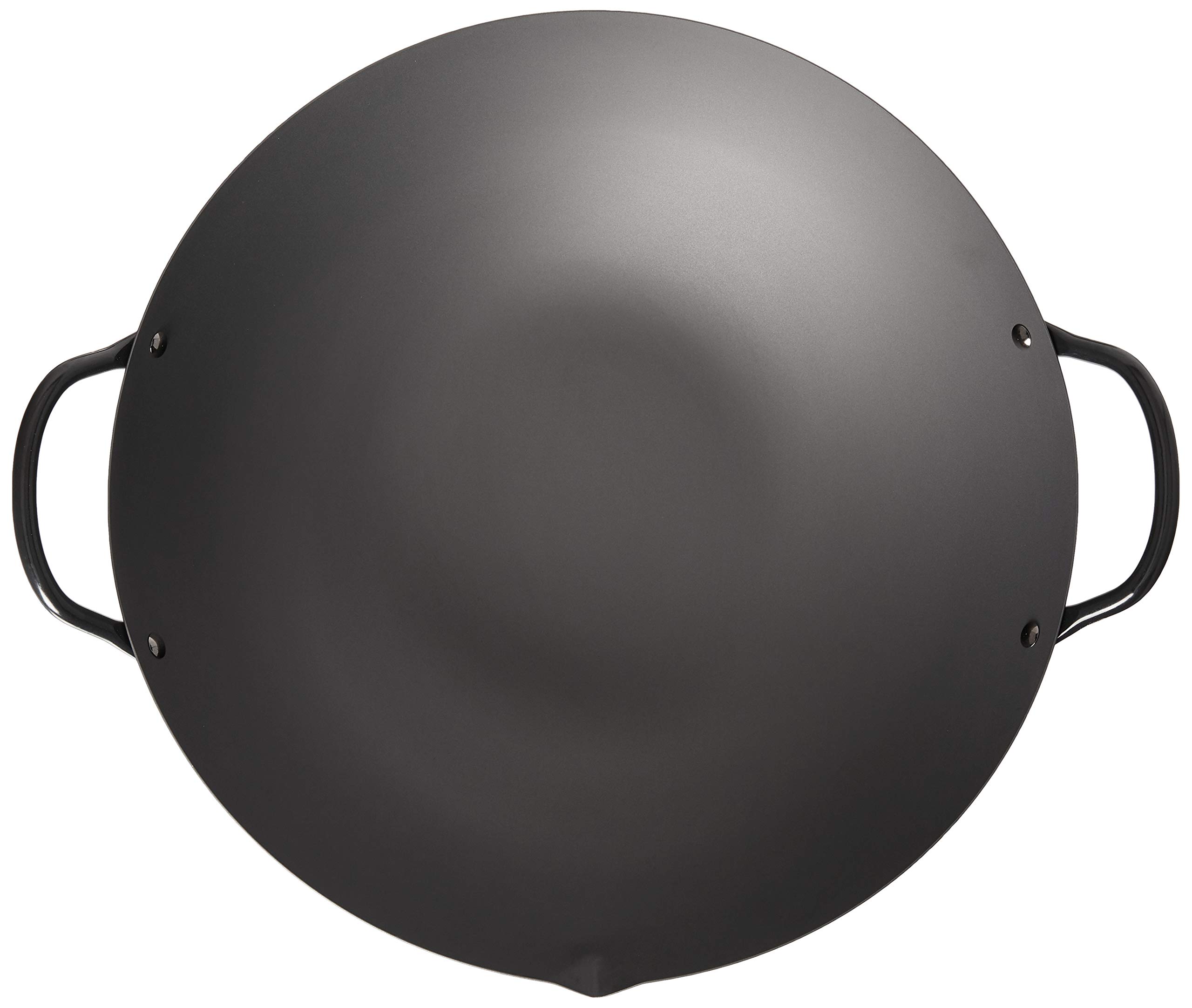 14-Inch Black Canton Wok - Professional Carbon Steel Chinese Stir Fry Pan for Home Cooking & Restaurant Use - Perfect for Stir-Frying, Sautéing, Deep Frying & Asian Cuisine
