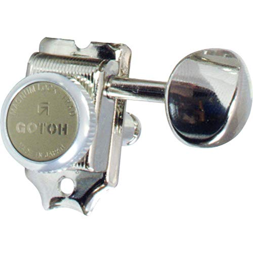 Gotoh Magnum Lock Traditional Tuner - 6-in-Line Nickel Finger Lock Guitar Tuning Pegs for Electric & Acoustic Guitars - Perfect for Rock, Blues & Studio Recording