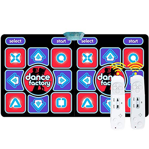 YX Double Dance Mat - 11MM Thickened Dual-Sensory Game Pad for TV & Computer - Shiny Yoga Aerobics Mat for Kids & Adults - Perfect for Dance Games, Home Workouts, and Family Entertainment