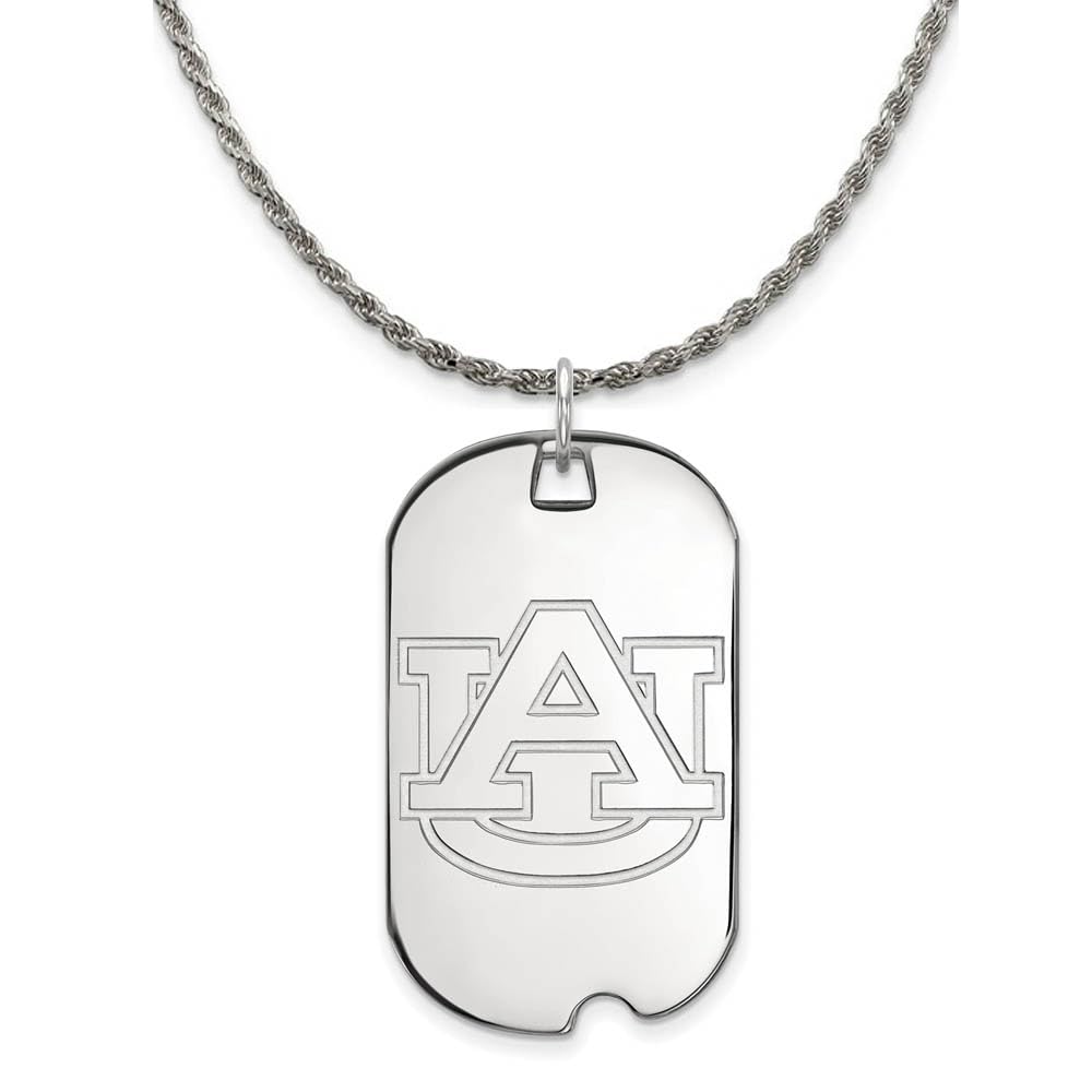 Sterling Silver Dog Tag Necklace for Large Dogs - Black Bow Pendant for Pets