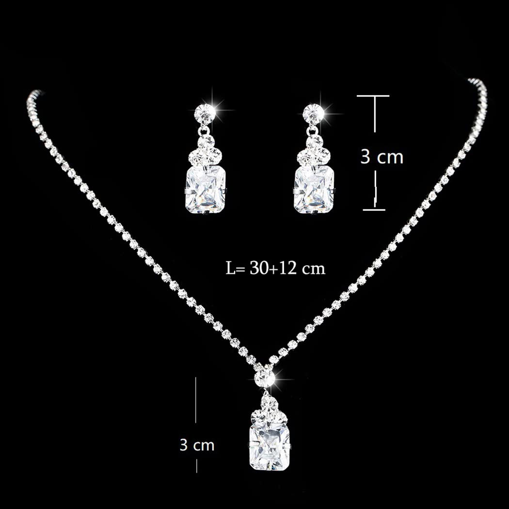 Elegant Silver Bridesmaid Jewelry Set - Necklace and Earrings for Weddings, Bridal Parties & Special Occasions | Perfect Gift for Women and Brides