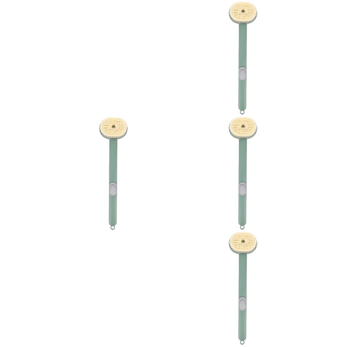 Beaupretty 4-Piece Bath Brush Set - Exfoliating Body Scrubber with Bristles & Loofah for Dry Brushing & Deep Cleansing | Perfect for Shower, Spa & Skin Care Routine (Green)