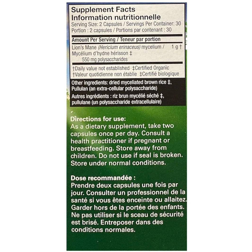 Host Defense Lion's Mane Mushroom Supplement - 60 Vegan Capsules for Brain Health, Memory & Focus - Supports Cognitive Function for Students & Professionals