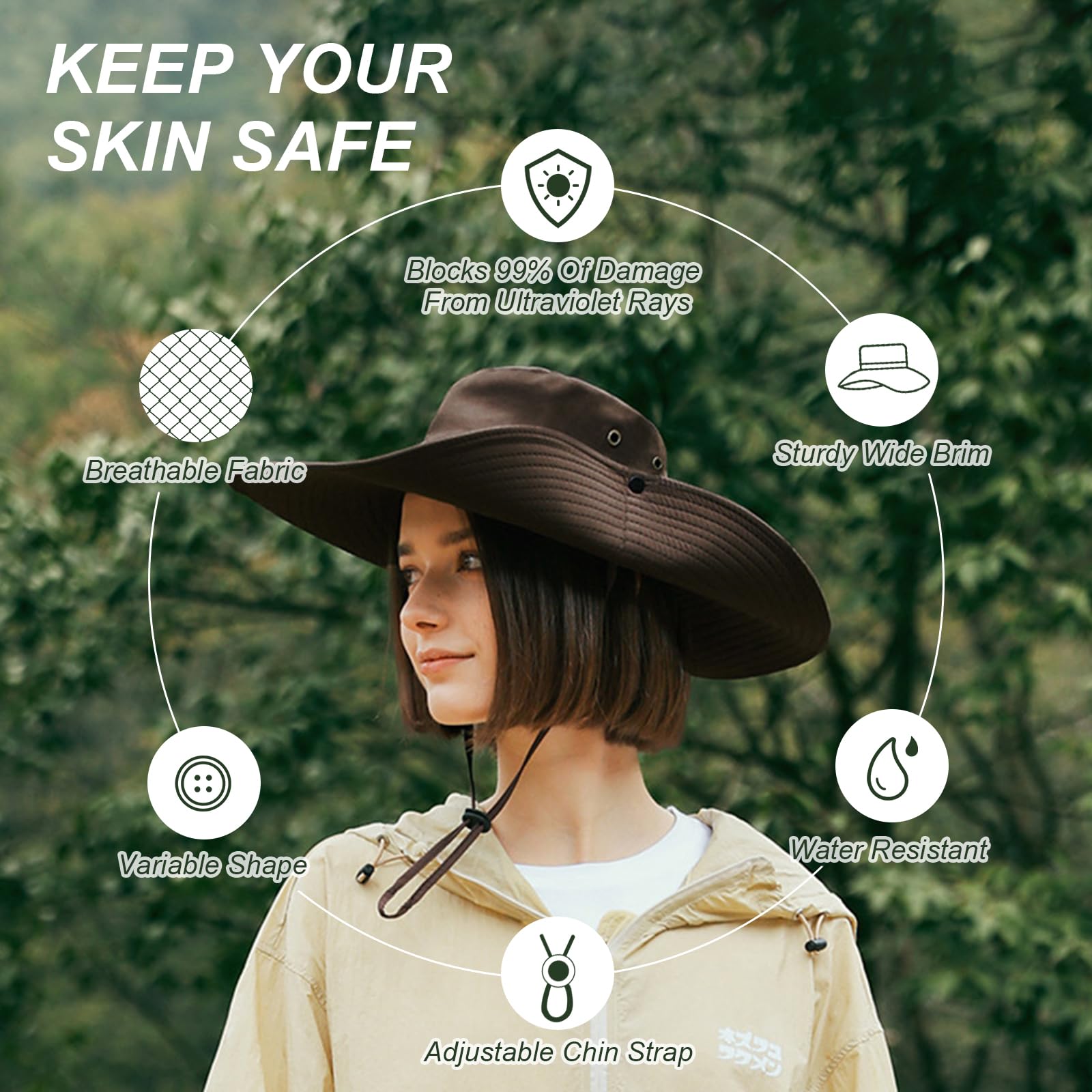 UV Protection Sun Hats for Women & Men - UPF 50+ Wide Brim Bucket & Bonnie Hats for Hiking, Fishing, Beach & Outdoor Activities