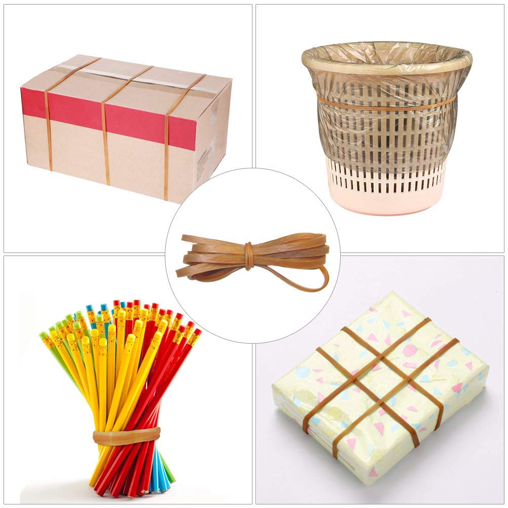 30pcs Heavy Duty Natural Rubber Bands - 8 Inch Length, 0.4 Inch Width, 0.06 Inch Thickness - Strong Elastic Bands for Office, File Folders, Trash Bags, Packaging, DIY Crafts & Home Organization