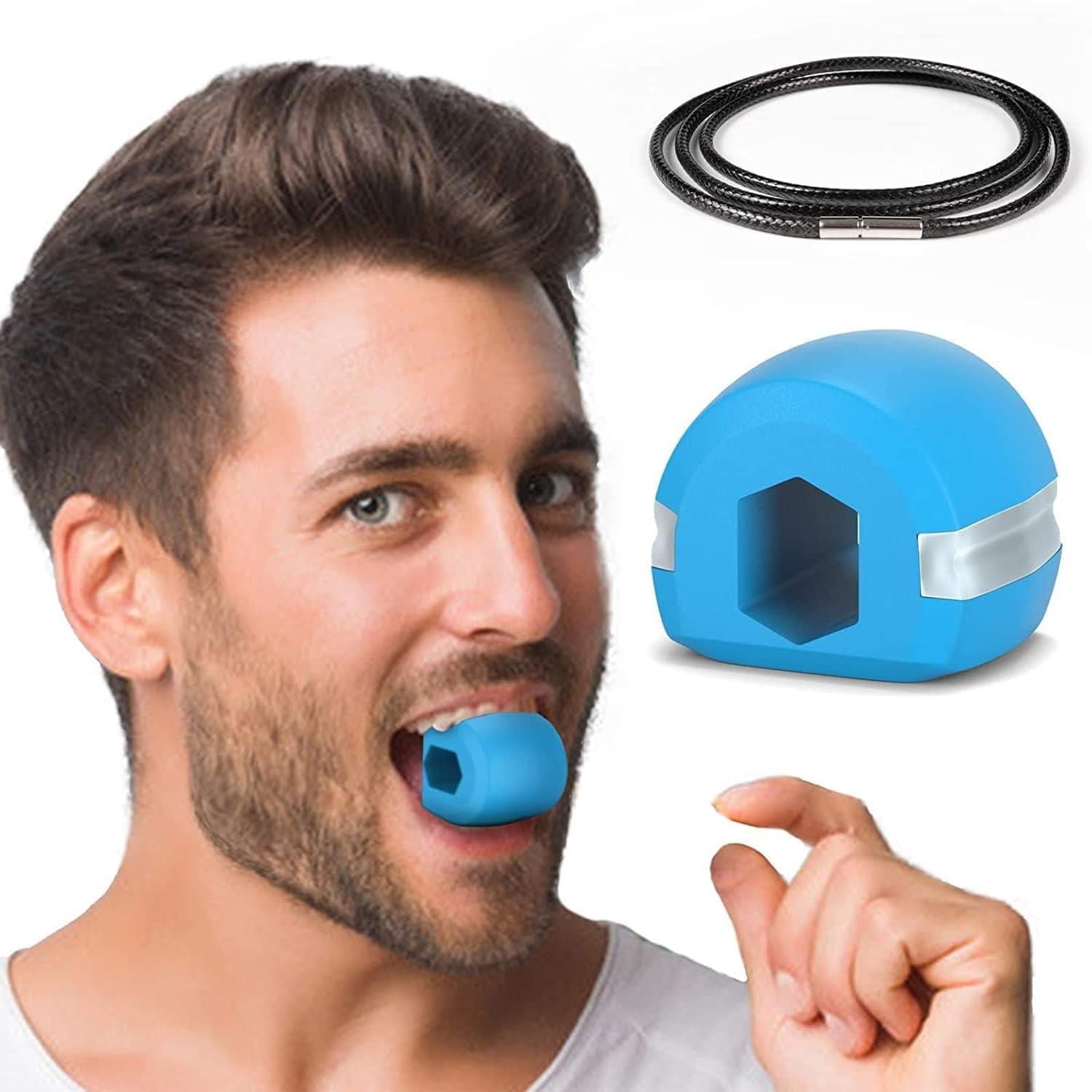 NAPPWE Jawline Exerciser for Double Chin Reduction - Face & Neck Toner for Women & Men - Improve Jawline Definition & Look Younger - Perfect for Home, Office & Travel Workouts
