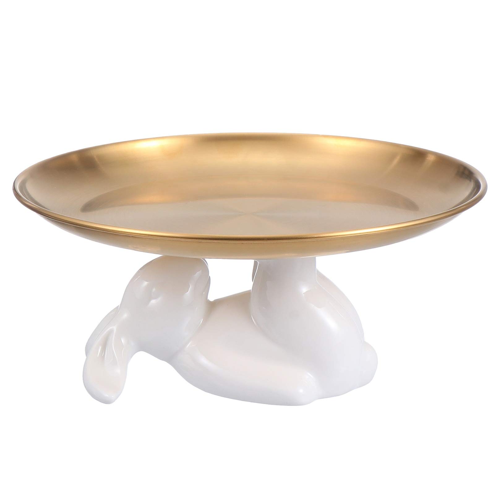 Cabilock 8 Inch Ceramic Cupcake Stand - Multi-Purpose Dessert Plates for Snacks, Cookies, Bunny Candy Dish, Soap & Candle Holder - Perfect for Easter Centerpiece & Party Decorations (25X20cm) | Ideal for Holiday Gatherings, Birthday Parties & Home Decor
