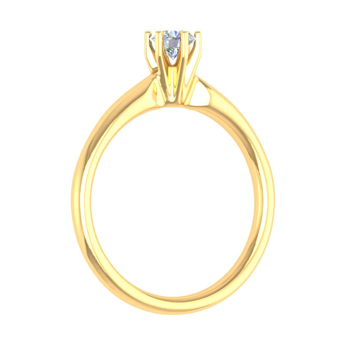 1/4 Carat 6-Prong Set Diamond Solitaire Engagement Ring Band in 10K Gold - Perfect for Proposals, Anniversaries & Bridal Jewelry
