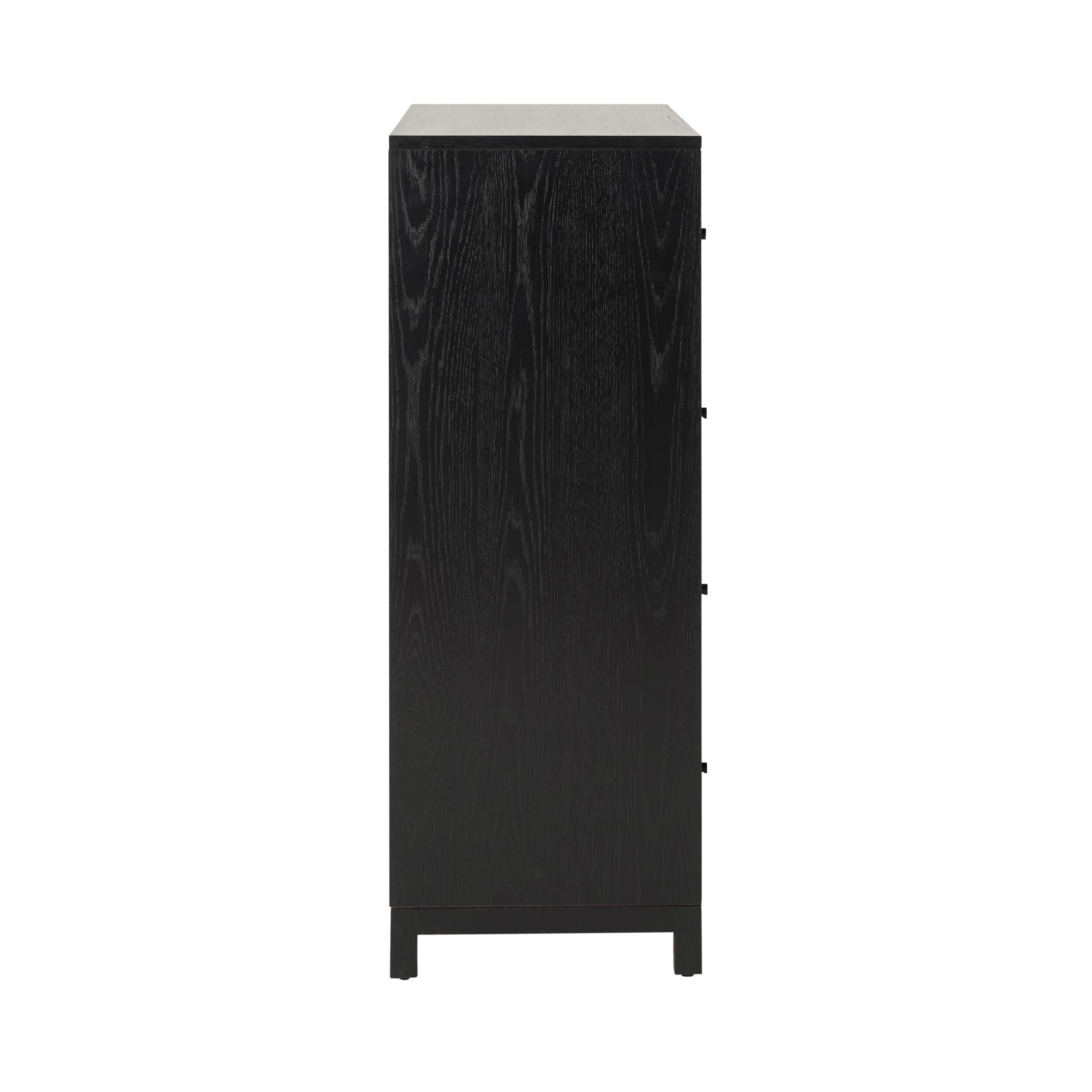 Avalon 4-Drawer Dresser Chest - Black Wooden Storage Cabinet for Bedroom, Living Room & Office Organization