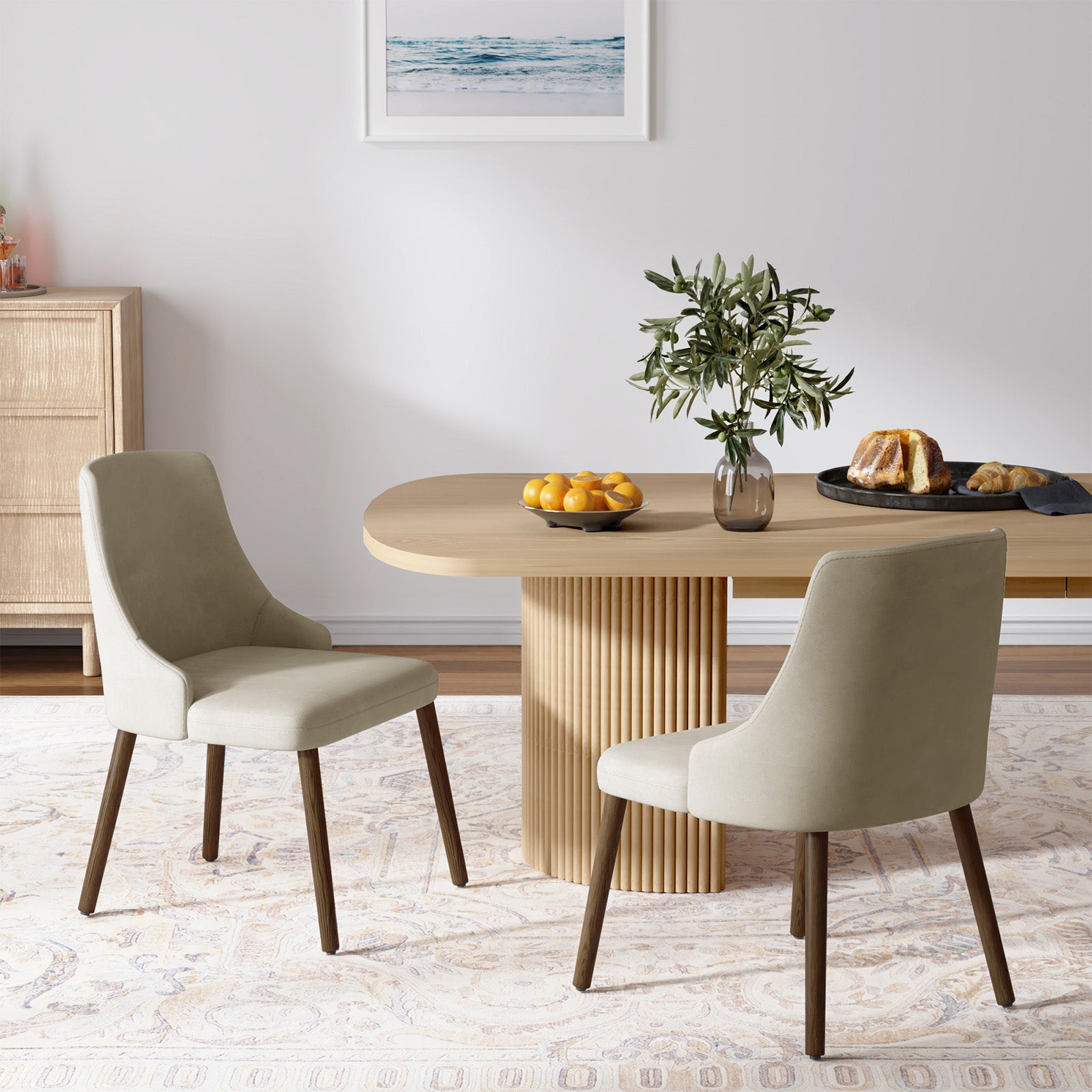 Andrea Modern Dining Chairs Set of 2 - Ergonomic Comfortable Kitchen Chairs for Home, Restaurant & Office - Versatile Design for Small Spaces & Contemporary Decor