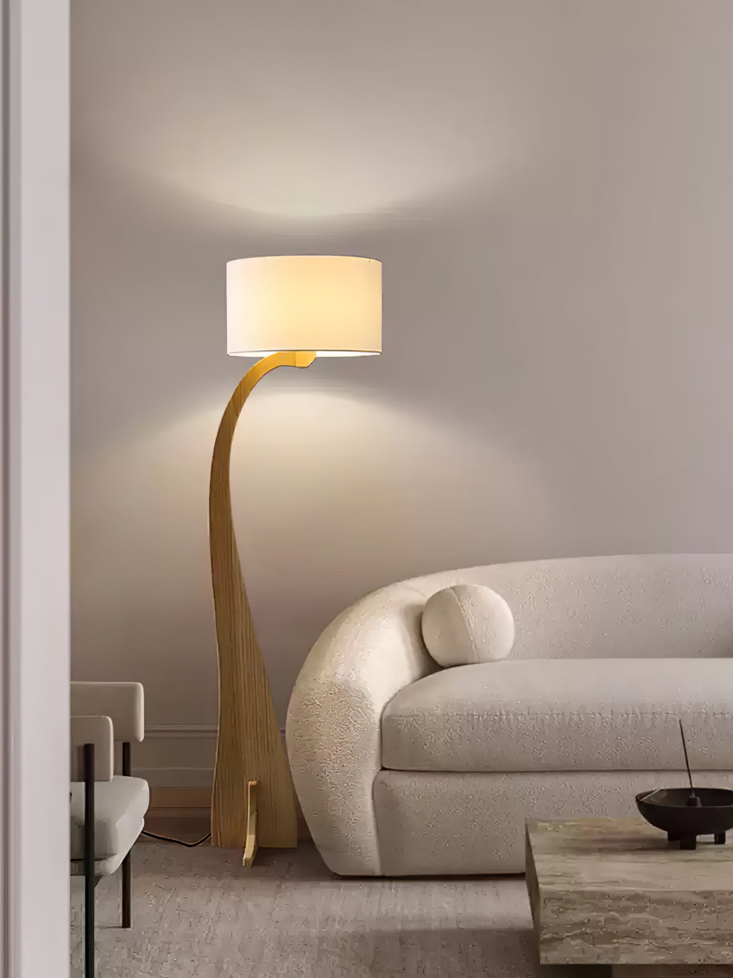 Bow Curve Floor Lamp - Modern Arc Standing Light for Living Room, Bedroom & Office - Adjustable Height & Dimmable LED Lighting for Home Decor