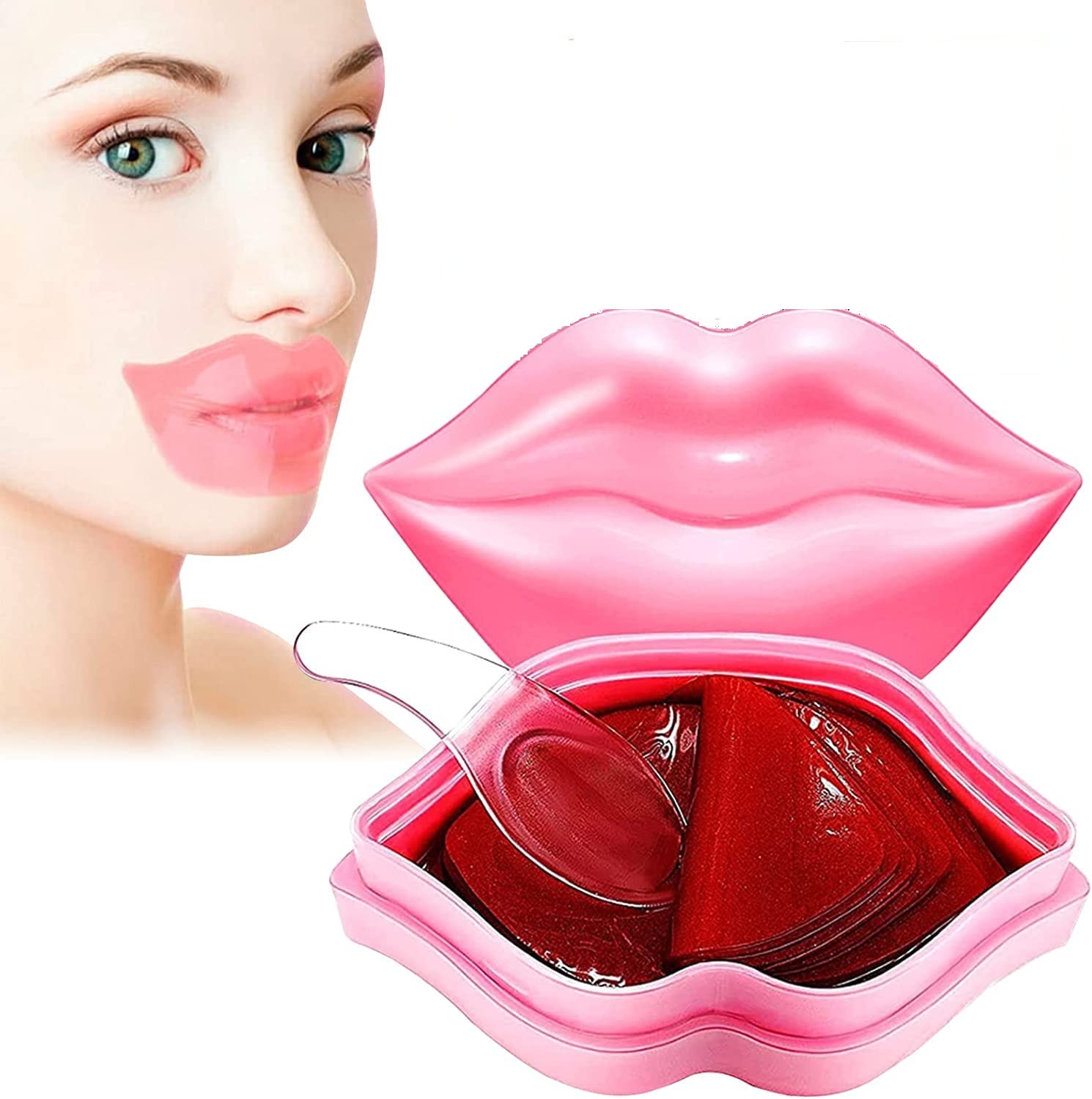 JIAVAXA Overnight Lip Sleeping Mask for Dry Lips - Cherry Moisture Collagen Lip Treatment Mask to Reduce Lip Lines & Wrinkles, Anti-Aging Hydration Therapy - 20 Pack | Perfect for Night Care & Daily Lip Hydration