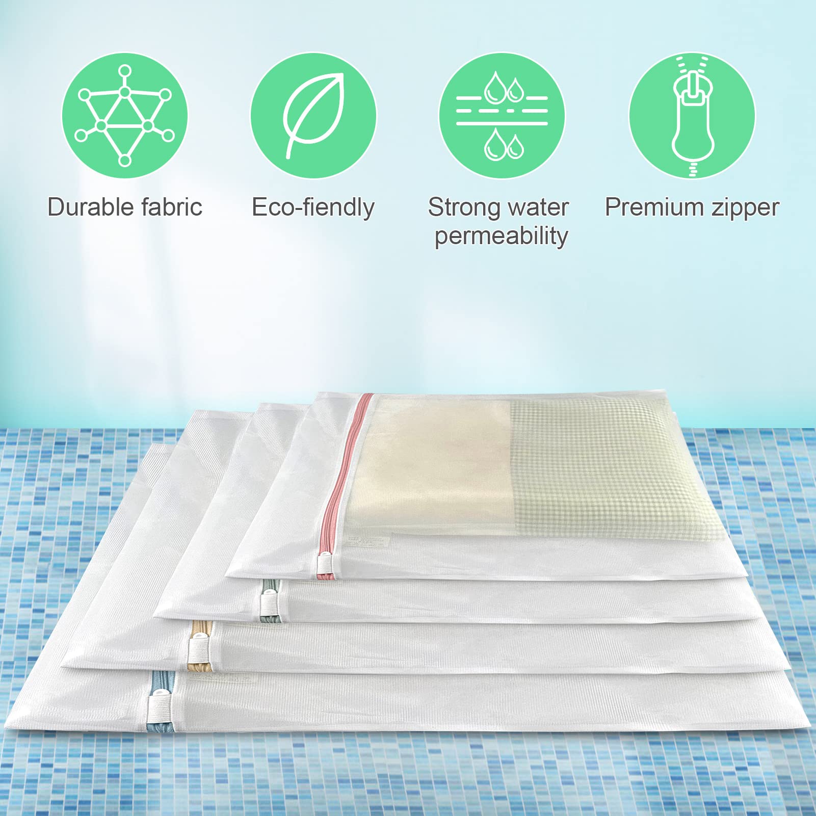 Mesh Laundry Bags for Delicates - 4 Pack Washing Machine Bags for Bras, Underwear, Socks & Clothes | Gentle Protection for Lingerie, Jeans, Dresses & Blouses | Perfect for Travel, Gym & Home Laundry Care