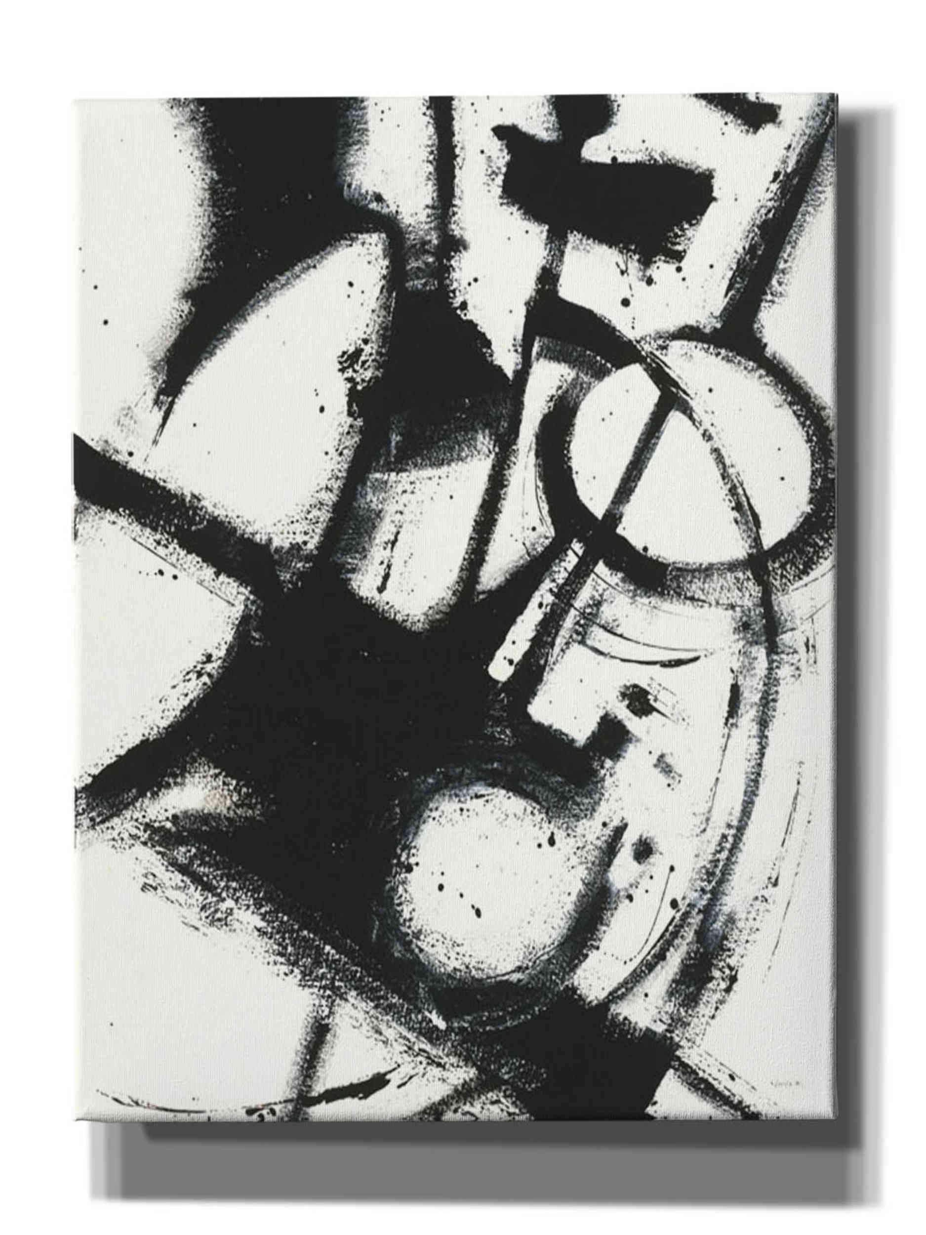 Expression Abstract II White Crop by Shirley Novak - 18x26 Inch Canvas Wall Art for Living Room, Bedroom & Office Decor