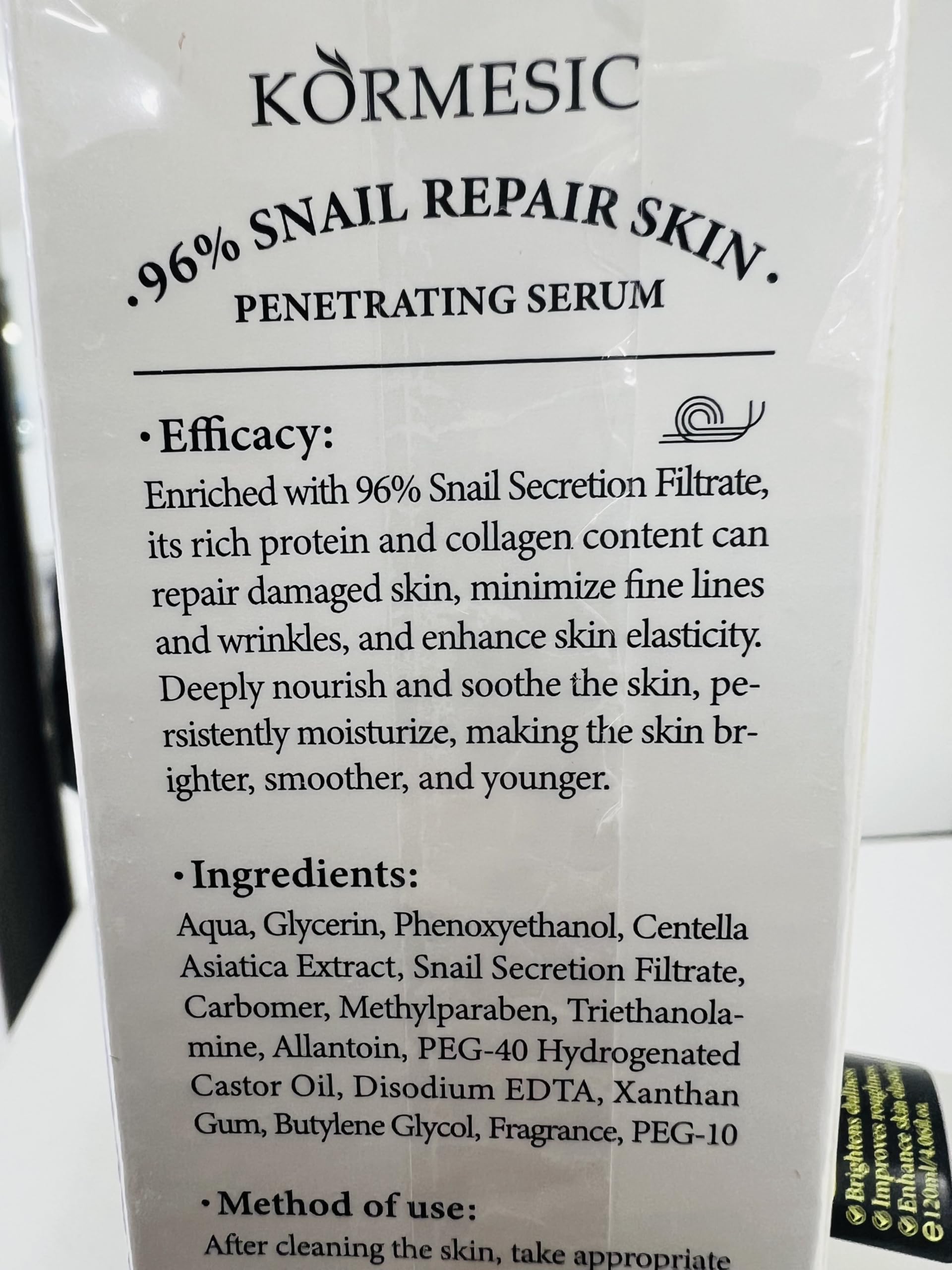 96% Snail Mucin Face Serum for Anti-Aging, Whitening & Skin Repair | Hydrating Facial Essence for Smooth, Radiant Skin | Daily Skincare Routine for Dry & Sensitive Skin