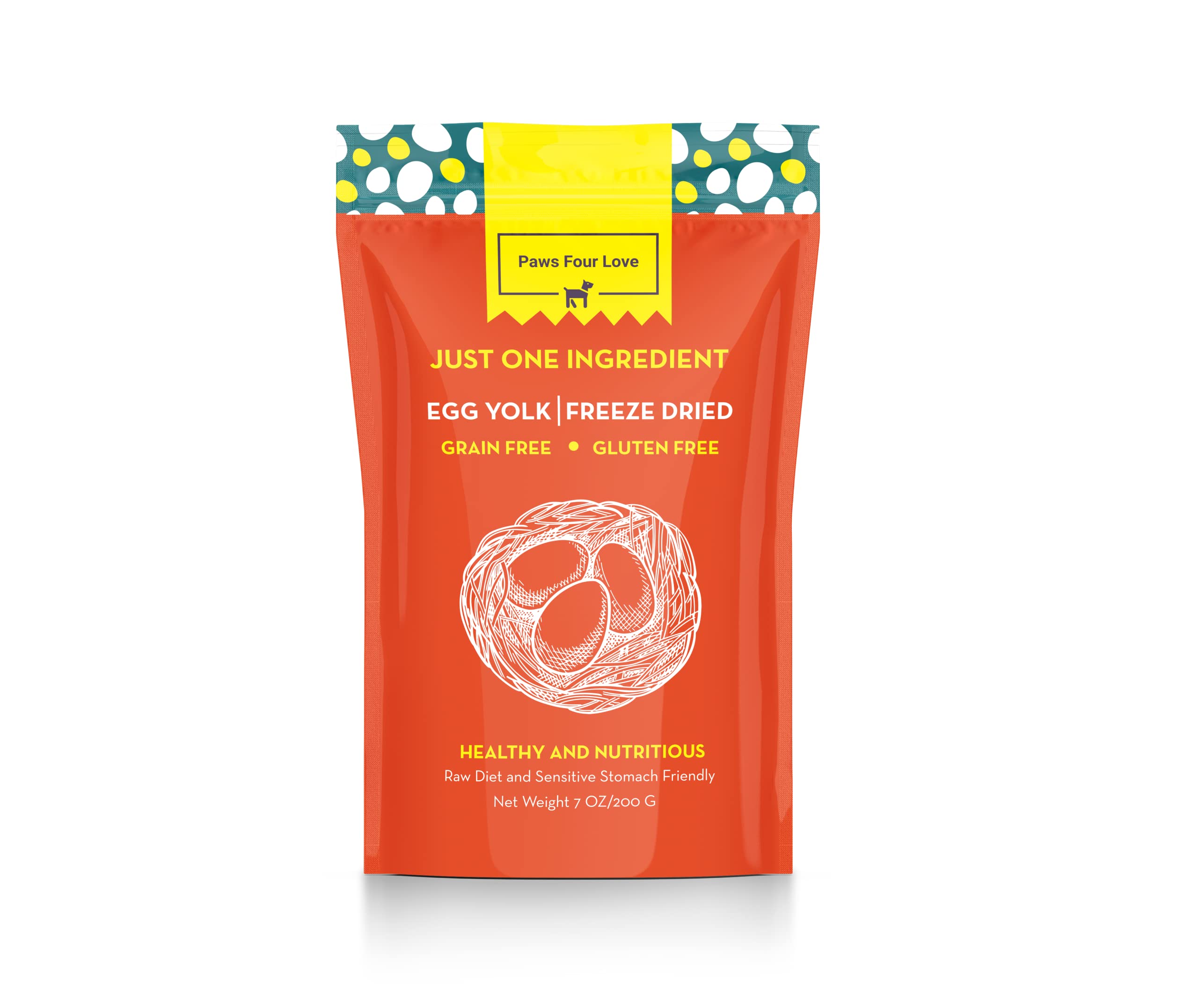 Organic Freeze-Dried Egg Dog & Cat Treats - Single Ingredient Grain-Free Pet Food Topper | Healthy Natural Snacks for Dogs & Cats | No Fillers or Preservatives | 7 oz Bag | Perfect for Training Rewards & Mealtime Enhancer