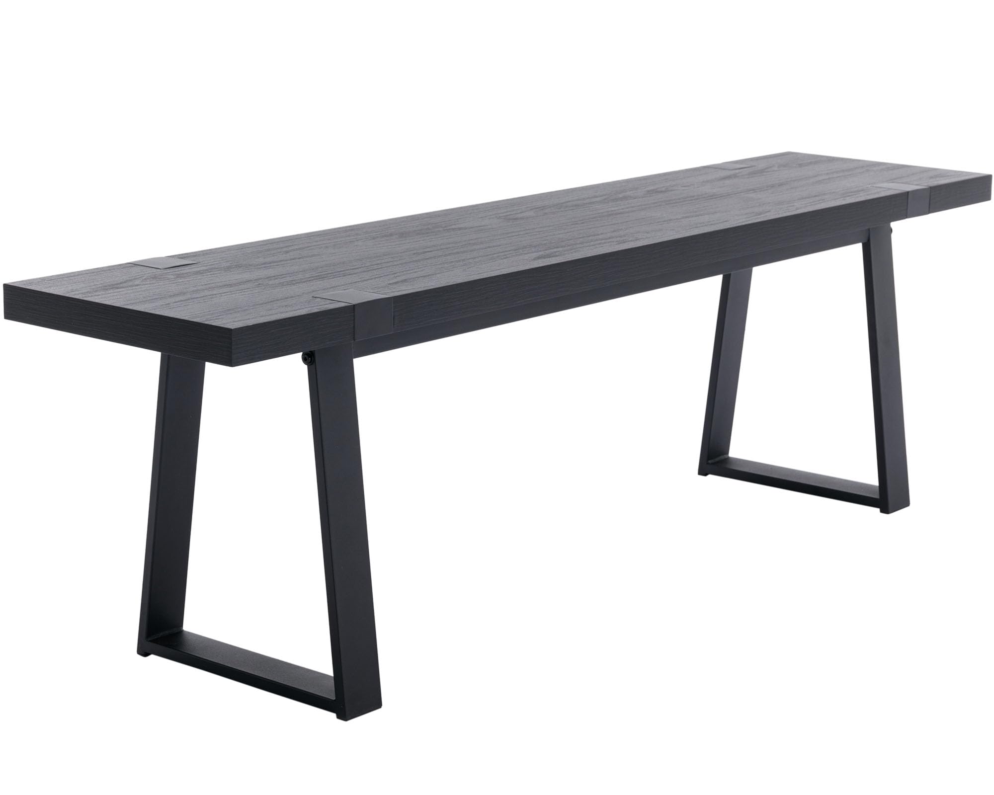 VESCASA 60 Inch Wooden Dining Bench with Black Metal Legs - Sturdy Kitchen & Dining Room Bench for Home, Restaurant, or Outdoor Patio Use