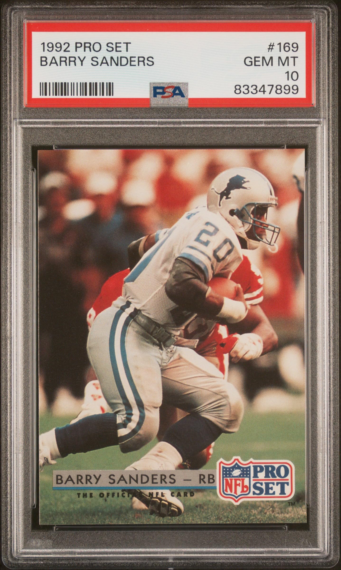 1992 Barry Sanders Pro Set Football Card #169 PSA 10 Gem Mint - Rare Collectible for NFL Memorabilia Fans & Sports Card Investors