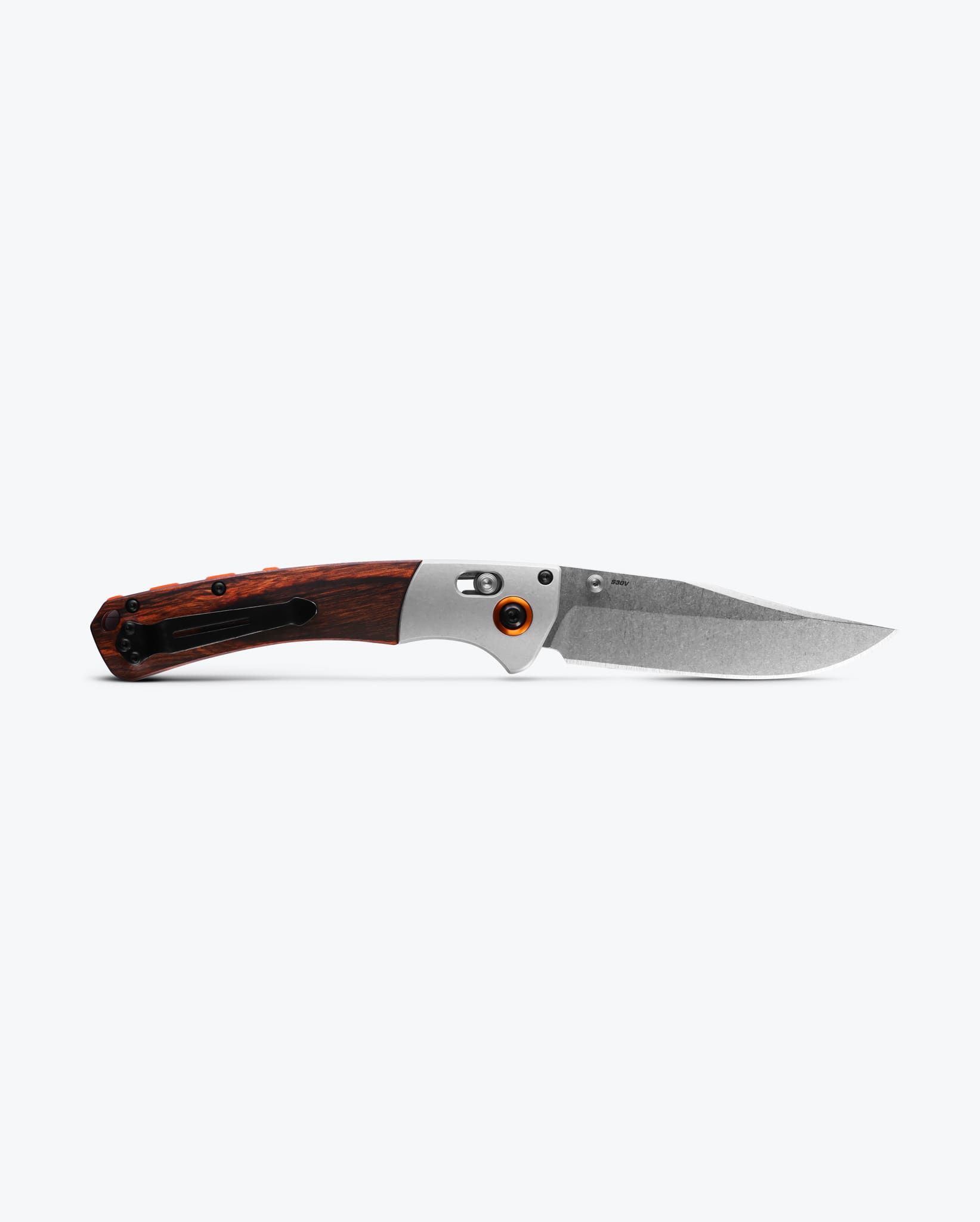 Premium Crooked River Folding Knife - Gray Aluminum & Wood Handle, Clip Point Blade - Ideal for Outdoor Camping, Hiking & Everyday Carry (EDC)
