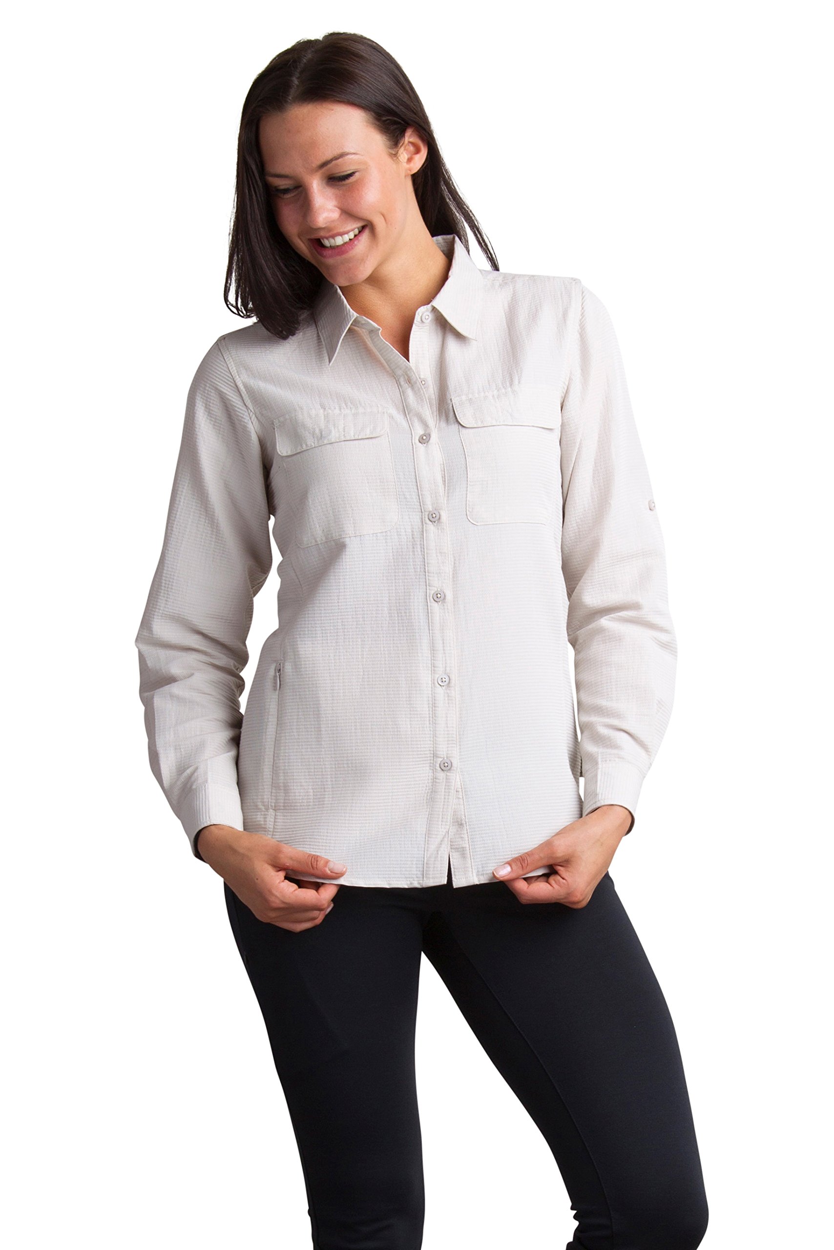 ExOfficio Women's Rotova Long Sleeve Travel Shirt - UPF 50+ Sun Protection, Quick-Dry & Odor-Resistant for Hiking, Camping & Outdoor Adventures