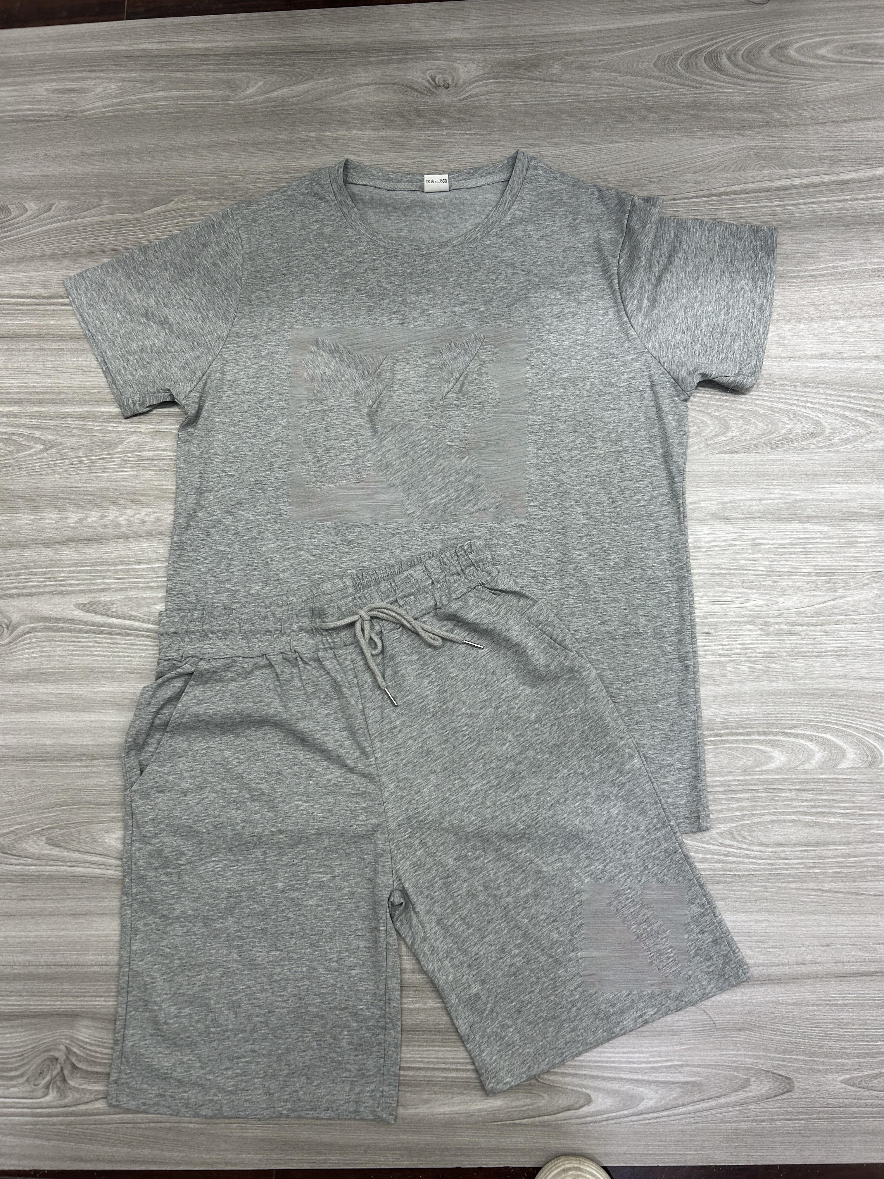 Men's Casual Short Sleeve T-Shirt and Shorts Set - Comfortable Summer Outfit for Beach, Gym, and Outdoor Activities