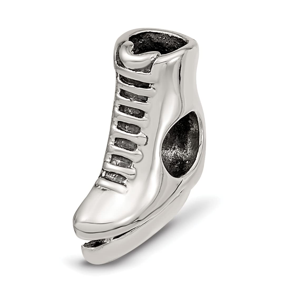 Prerogatives Sterling Silver Ice Skate Charm Bead - Perfect for Jewelry Making, Bracelets & Necklaces - Winter Sports & Figure Skating Gifts