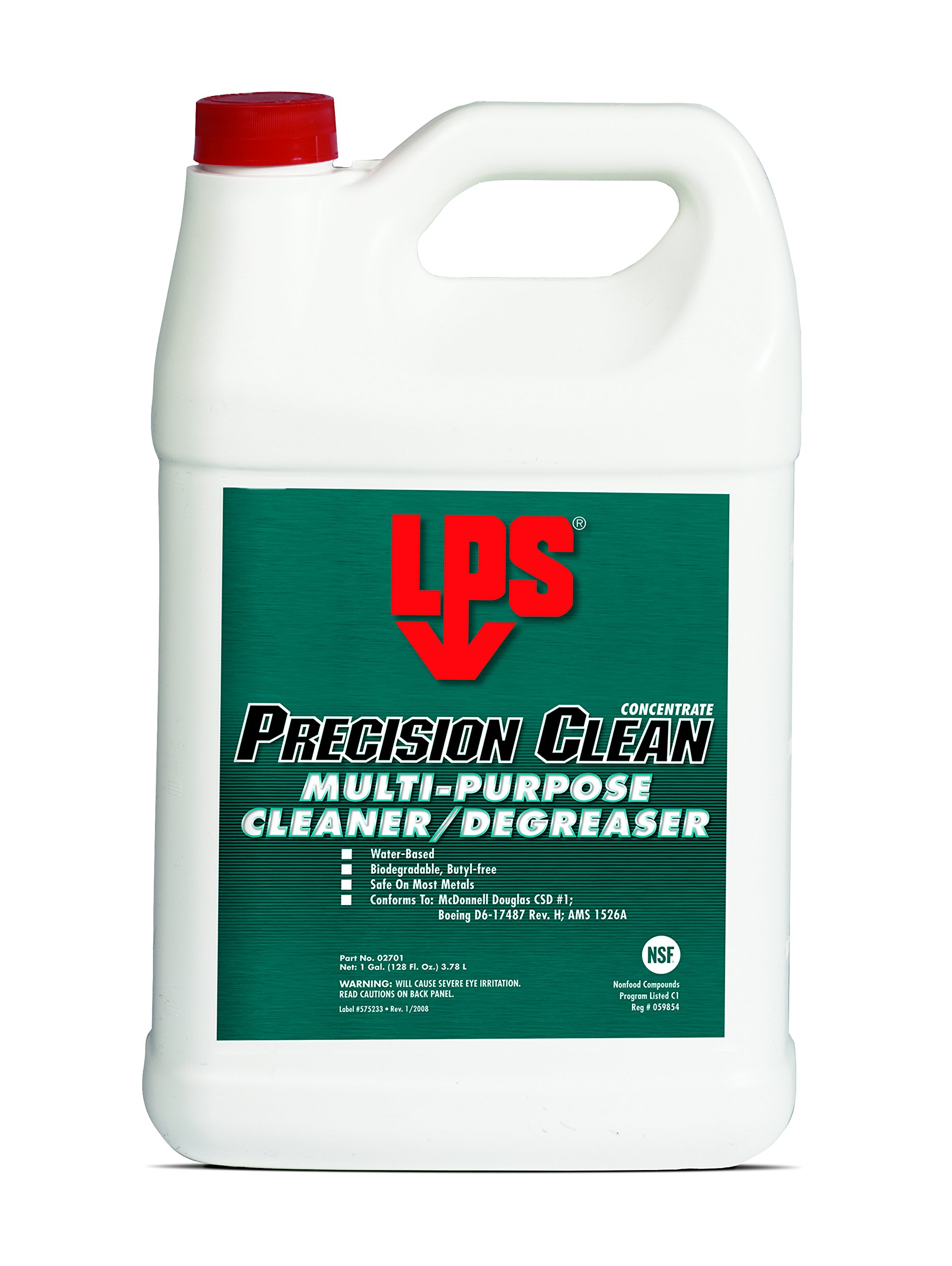 LPS Precision Clean Multi-Purpose Cleaner & Degreaser - 1 Gallon (4 Pack) | Industrial Strength Solvent for Automotive, Machinery & Electronics | Safe for Metal, Plastic & Rubber Surfaces