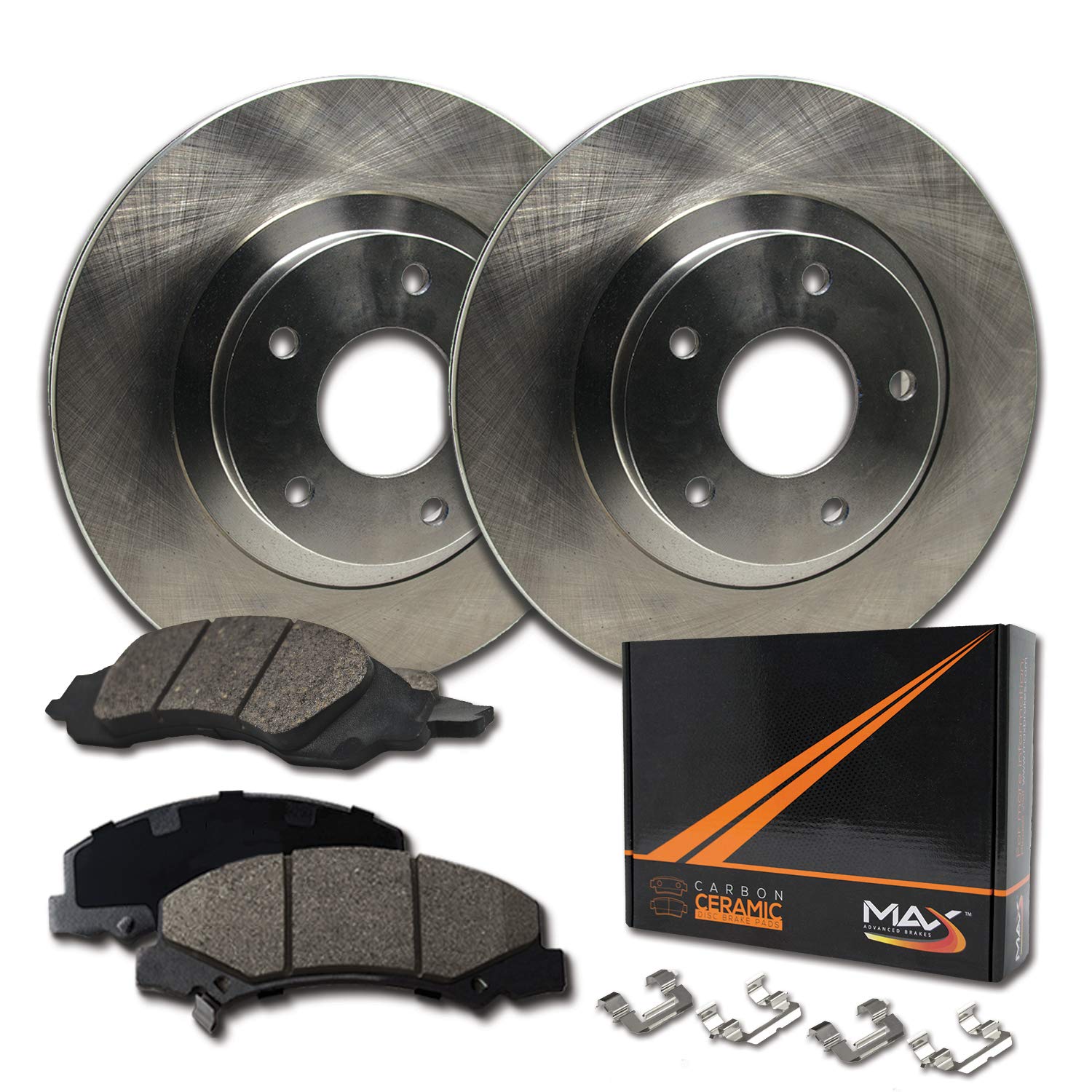 Premium Max Brakes OE Replacement Rotors with Carbon Ceramic Pads - KT083742 - Perfect for High-Performance Vehicles & Daily Commuting