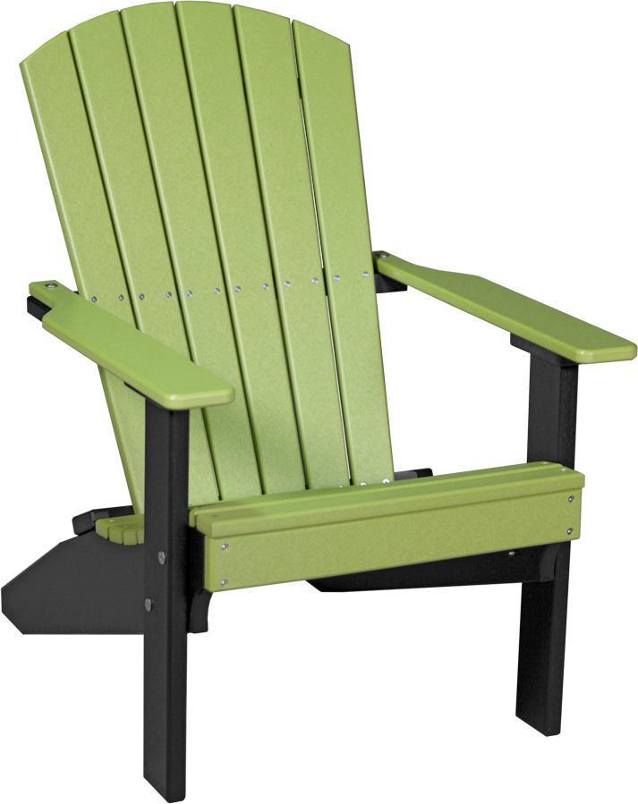 Eco-Friendly Lime Green Recycled Plastic Adirondack Chair for Patio, Garden & Lakeside Relaxation | Durable Outdoor Furniture for Backyard, Poolside & Deck
