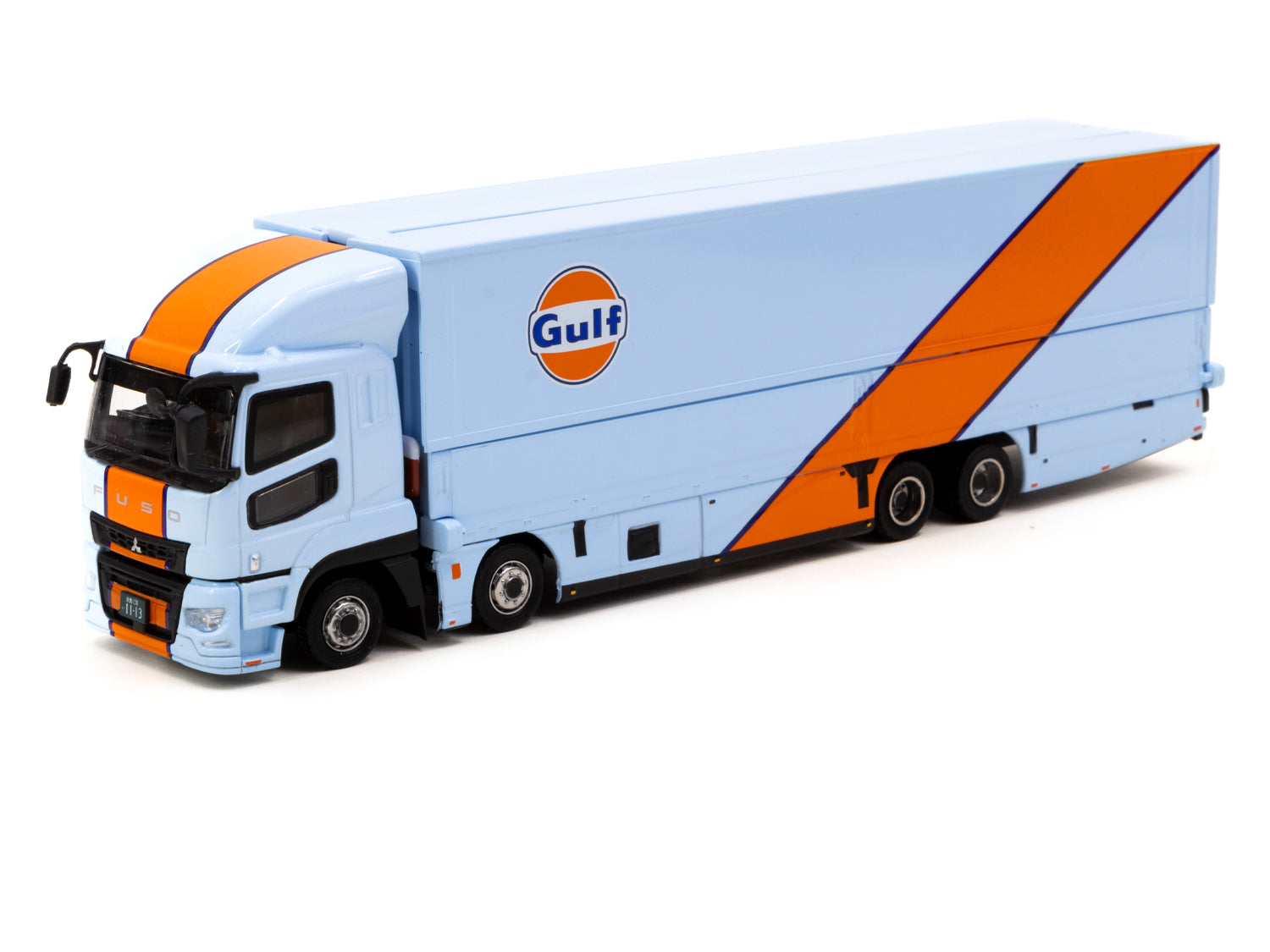 Tarmac Works 1/64 Scale Mitsubishi Fuso Super Great Gulf Racing Diecast Model Truck - Collectible Miniature for Display, Racing Enthusiasts & Toy Car Collections