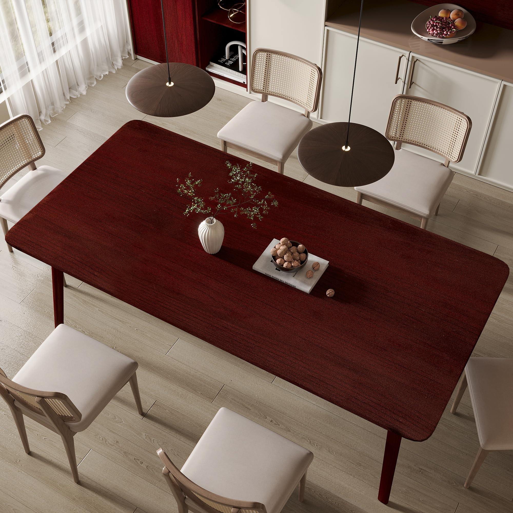 JSEVEM 24×197 Inch Peel and Stick Faux Cherry Wood Wallpaper - Self-Adhesive Vinyl Contact Paper for Kitchen Backsplash, Cabinet, Table & Countertop - Easy Removable Wood Grain Decorative Film for Home & Office Renovation