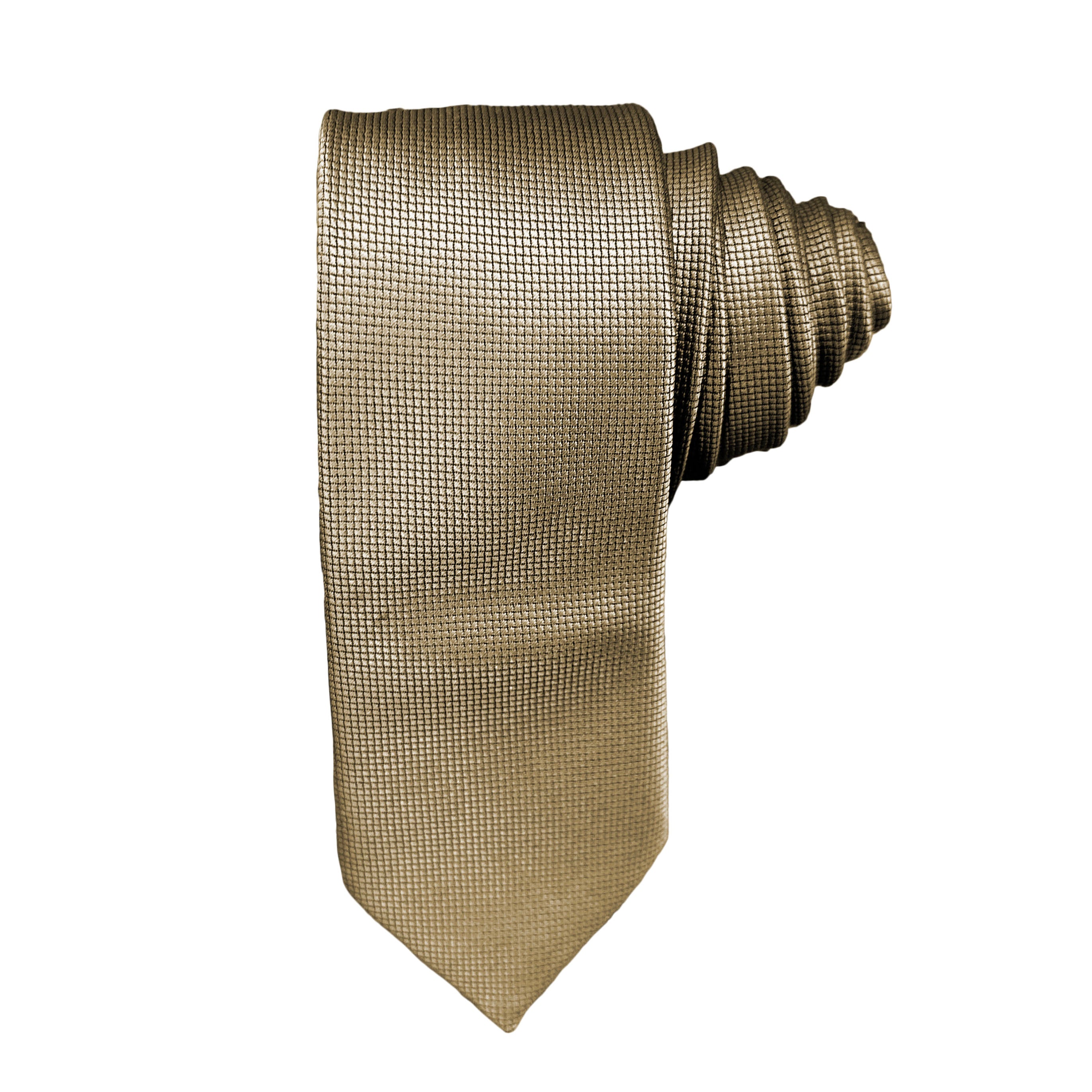 Slim Men's Necktie - Elegant Champagne Texture for Business, Weddings & Formal Events