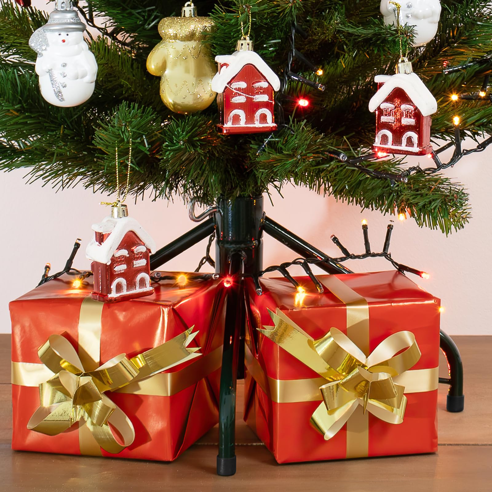 DOITOOL Folding Christmas Tree Stand - Heavy Duty Xmas Tree Base for Artificial Trees 0.5-0.7 Inch Pole - Replacement Tree Stand for Indoor Holiday Decorations (Perfect for Living Room, Office & Christmas Party Setup)