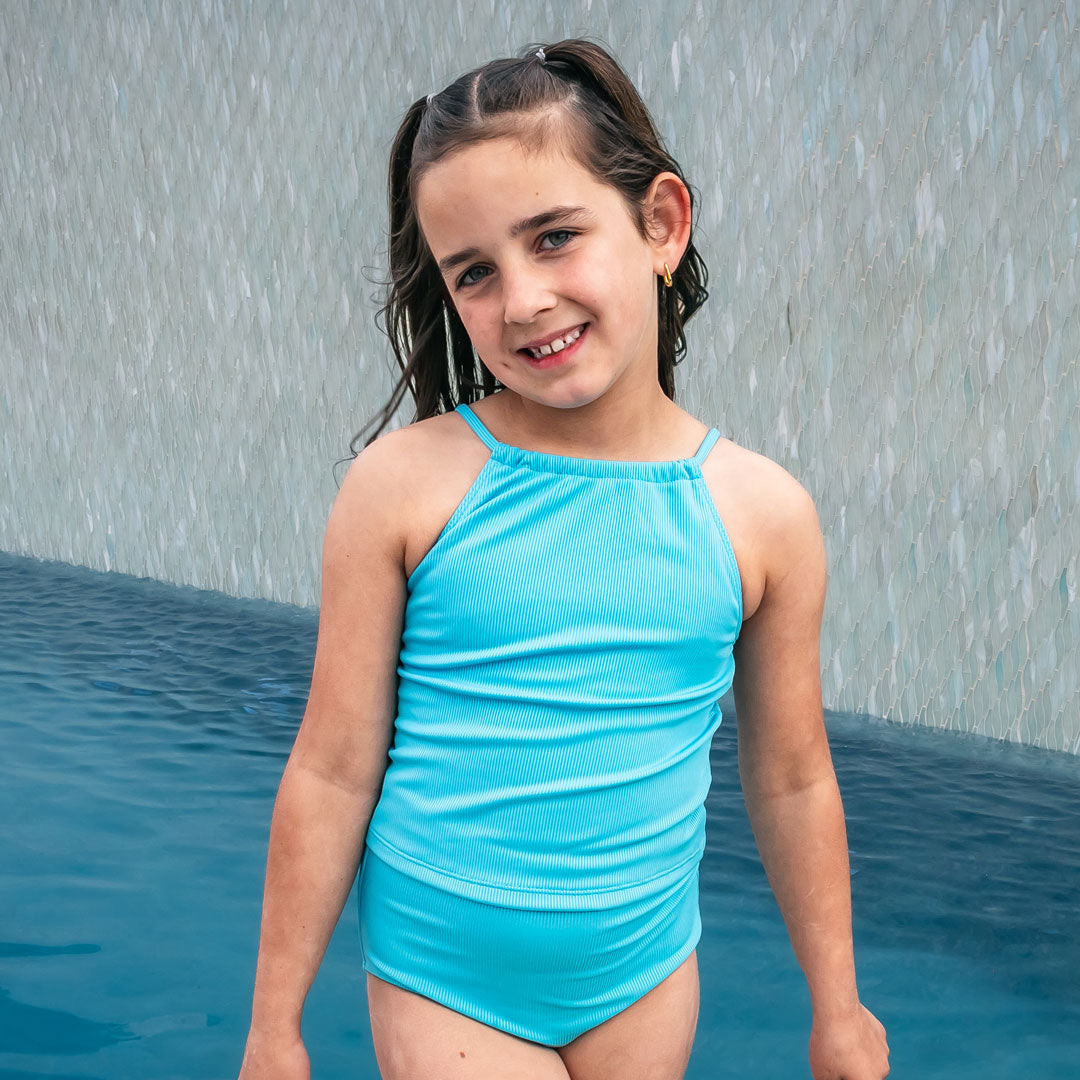 High Neck Crop Tankini Top for Girls - Stylish Swimwear for Beach, Pool & Summer Activities