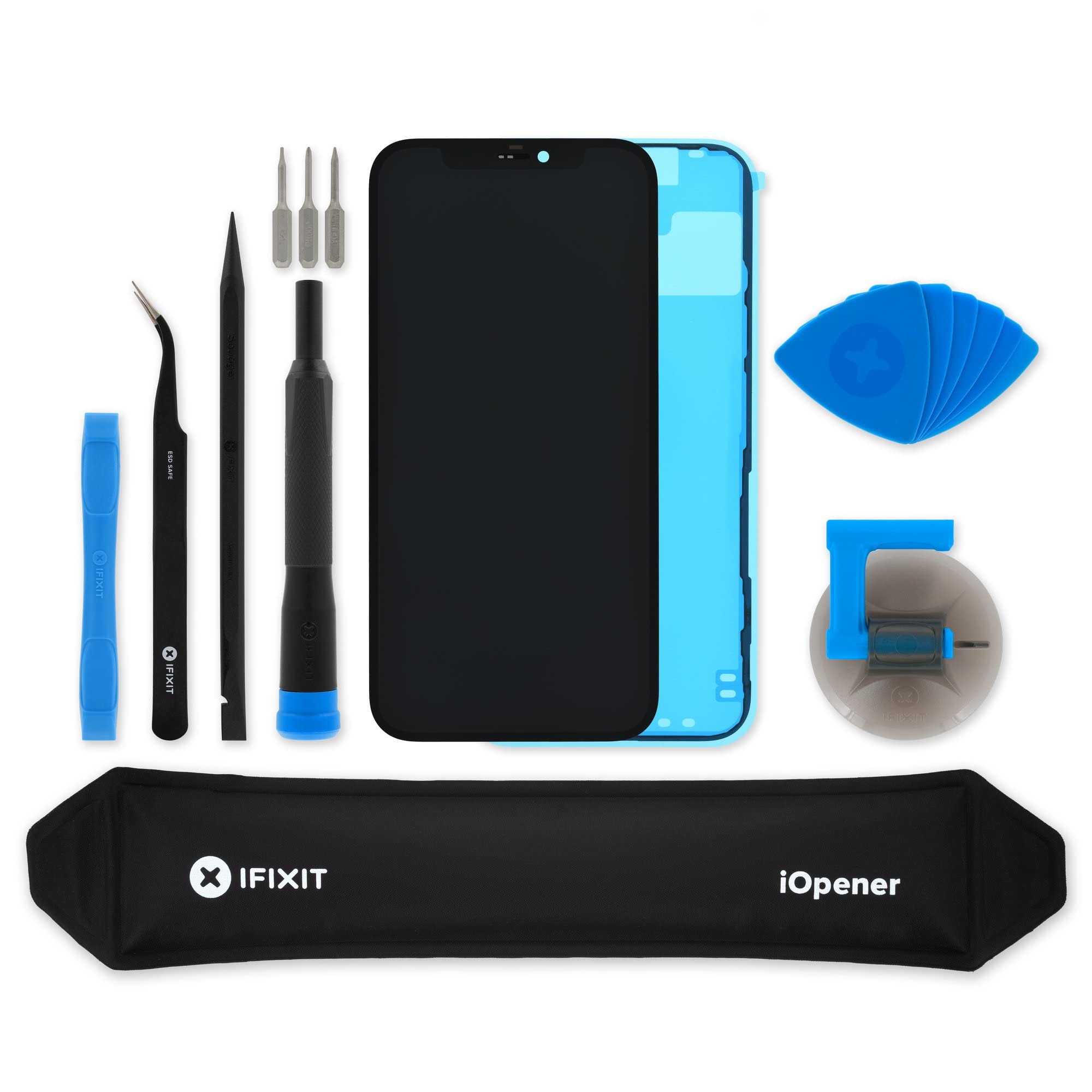 iFixit iPhone 12 & 12 Pro OLED Screen Replacement Kit - Premium Display Repair with Tools - Perfect for DIY Fixes at Home or Office