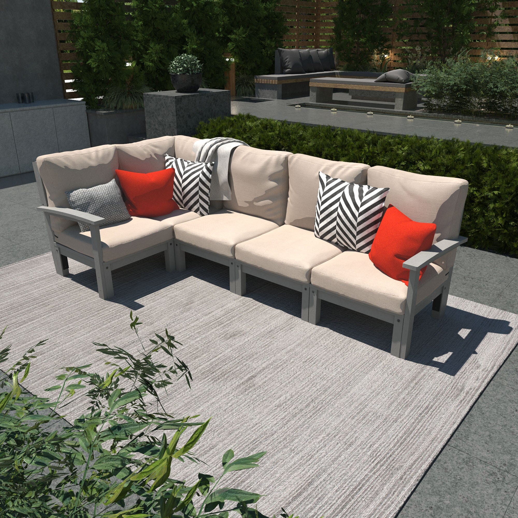 Custom Deep Seating 5-Piece Sectional Sofa Set - Perfect for Large Living Rooms, Family Gatherings & Cozy Movie Nights