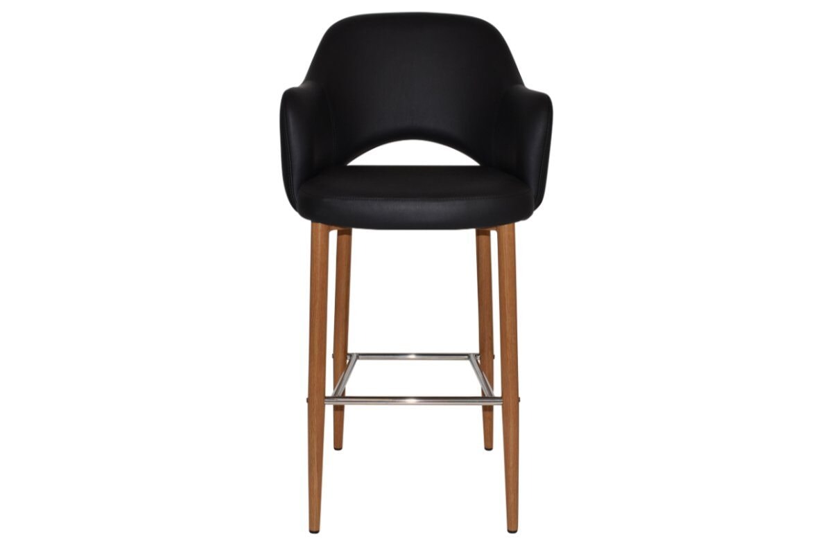 EZ Hospitality Avalon Stool with Arms - Light Oak Finish - 750mm Seat Height - Perfect for Kitchen Islands, Bars & Commercial Settings