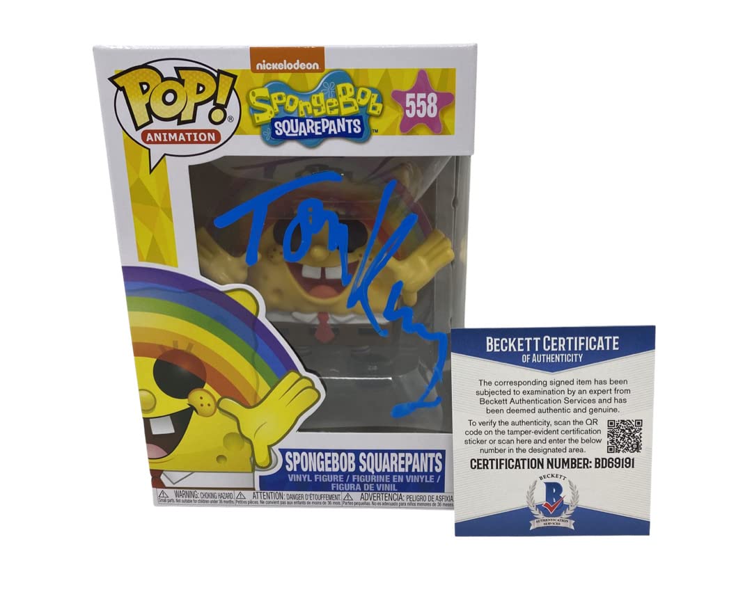 Tom Kenny Signed Spongebob Squarepants Funko Pop Vinyl Figure with Beckett COA - Limited Edition Collectible for Fans, Display & Home Decor