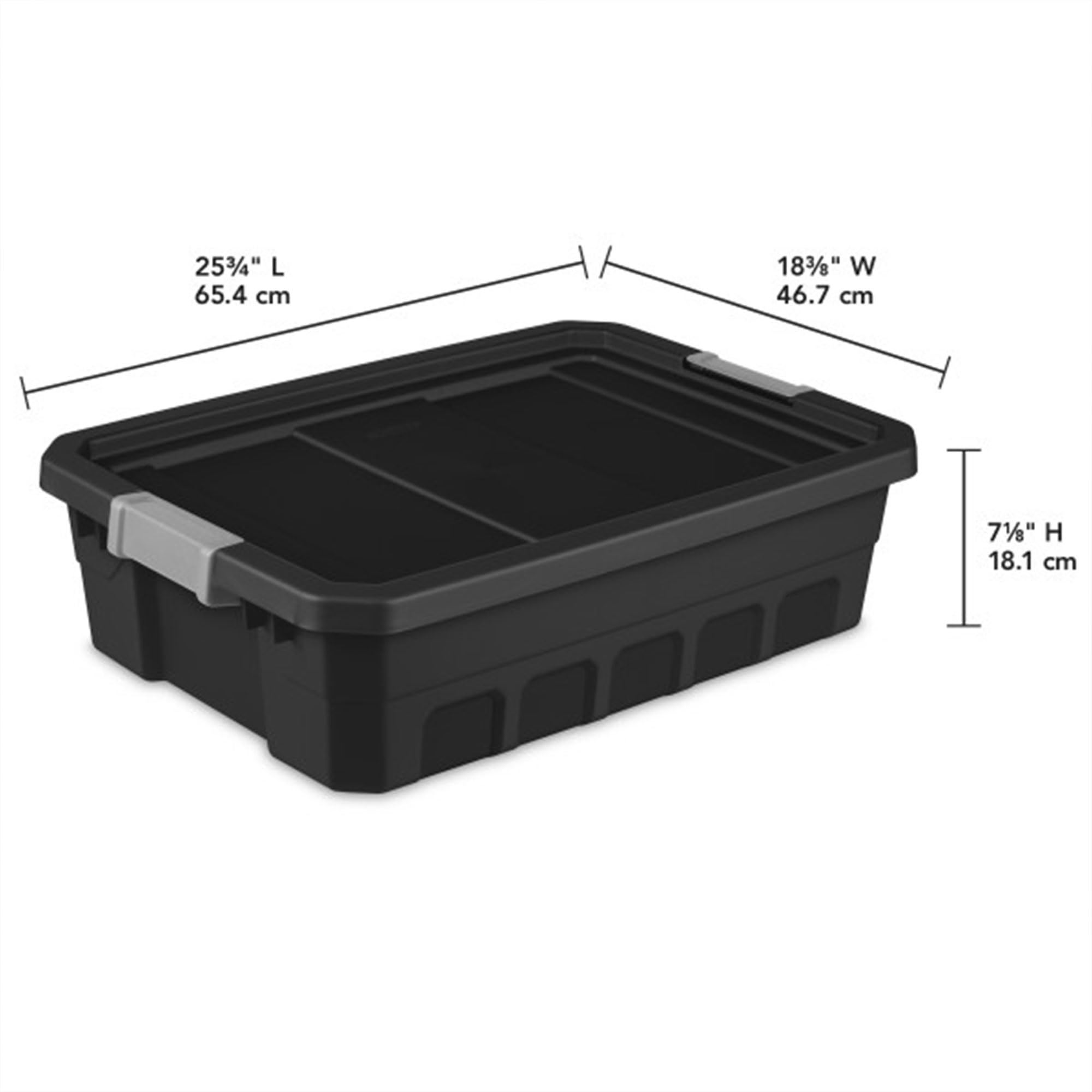Sterilite 12-Pack 10 Gallon Black Plastic Storage Bins with Lids - Stackable Clear Containers for Home Organization, Closet, Garage & Office Storage Solutions