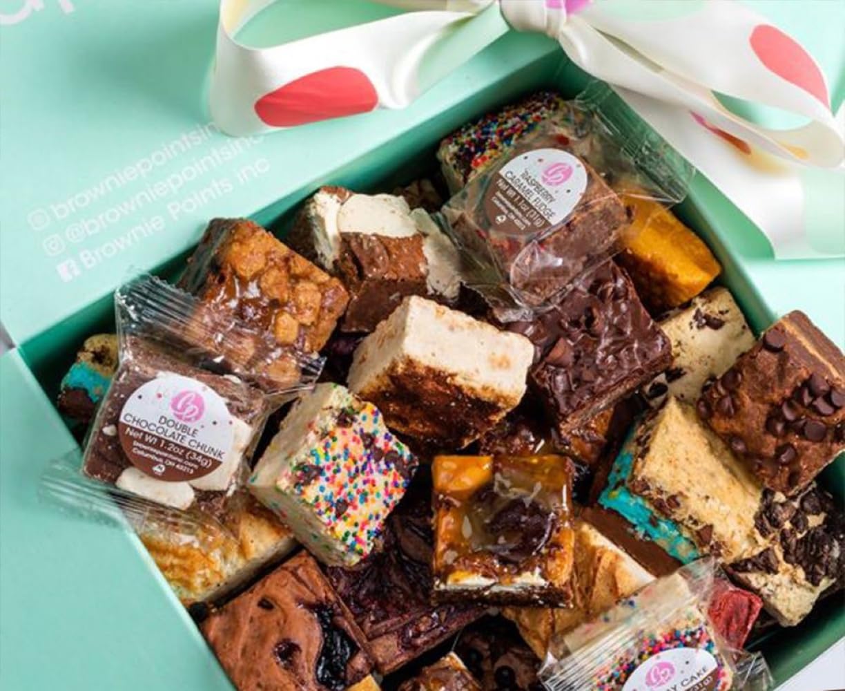 Gourmet Brownie Points Baby Brownies - 36 Individually Wrapped Fudge Chocolate Brownies | Fresh Baked from Scratch with Fine Ingredients | Perfect for Gift Boxes, Baskets & All Occasions | Delicious Sweet Dessert for Parties, Holidays & Corporate Gifts