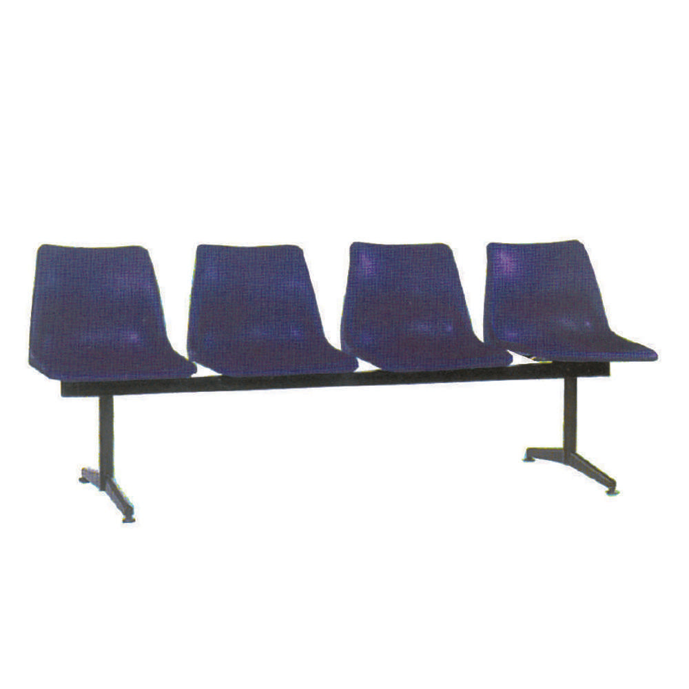 Euro Visitors Chair 4-Seater Blue - Modern Office Reception Furniture for Waiting Areas & Conference Rooms #LH330BLUE