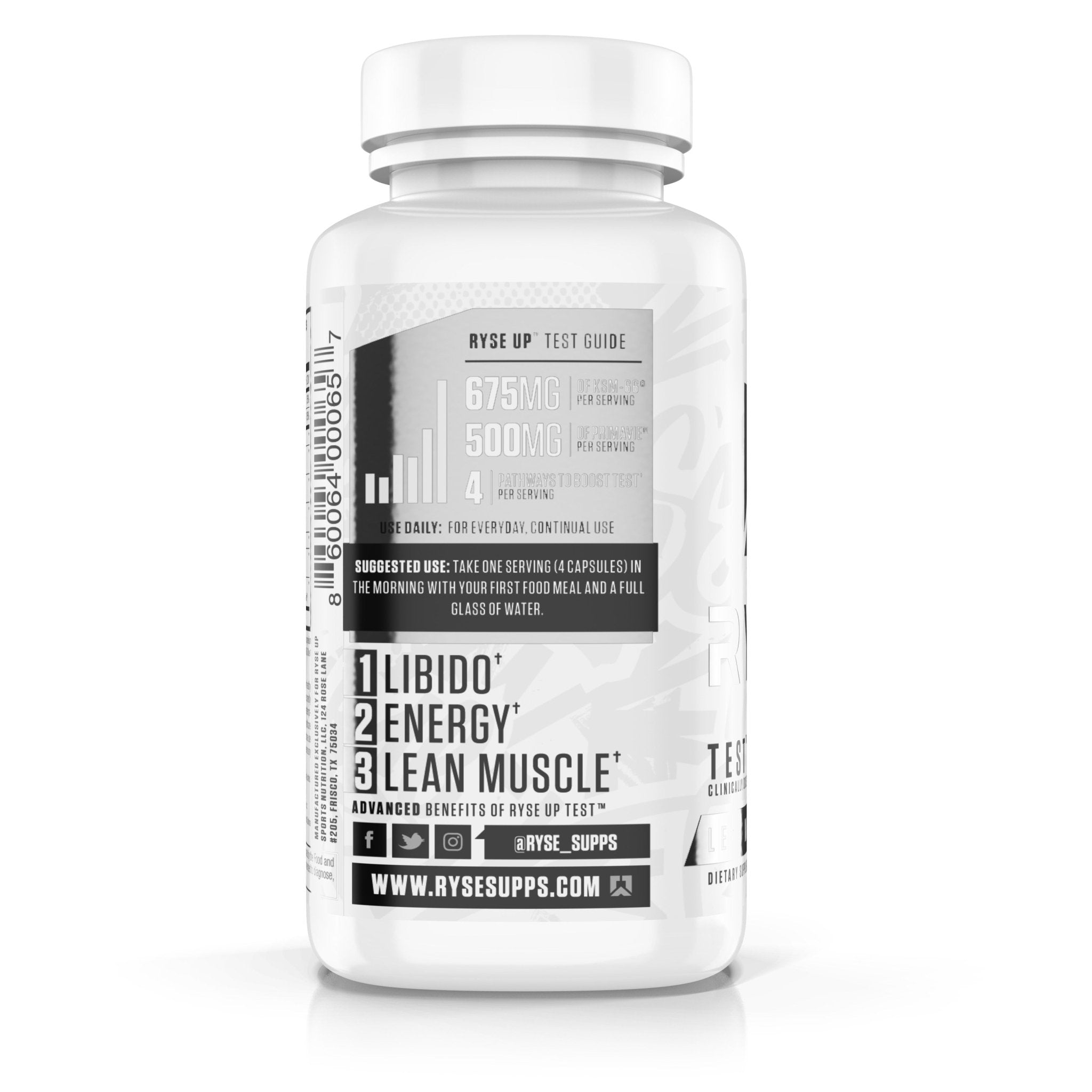 RYSE TEST Testosterone Booster Supplement - Natural Muscle Growth & Energy Support for Men | Gym Performance & Workout Recovery