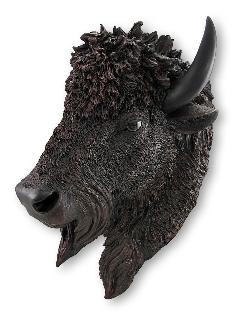 American Bison Faux Taxidermy Wall Mount - 18