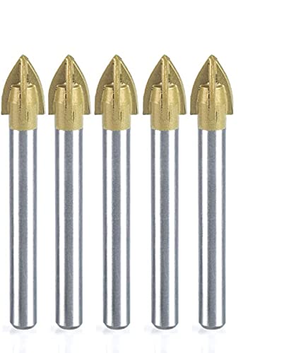 Carbide Glass & Tile Drill Bit Set - 5PCS Multi-Material Hole Opener Kit with 4mm Cutting Diameter for Porcelain, Ceramic, Marble - Perfect for Bathroom Renovation & DIY Home Projects