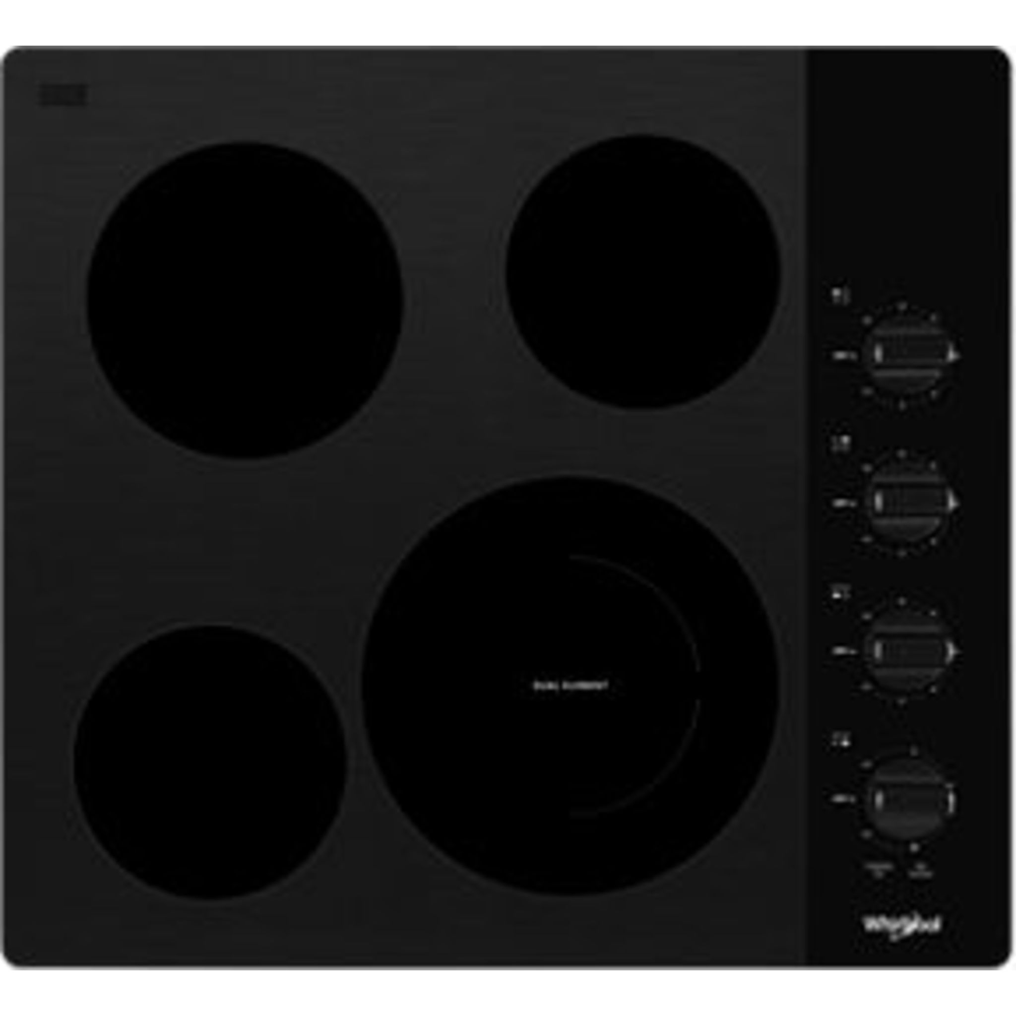 Whirlpool 24 Inch Black Electric Cooktop - WCE55US4HB Model | Perfect for Modern Kitchens, Apartments & Small Spaces