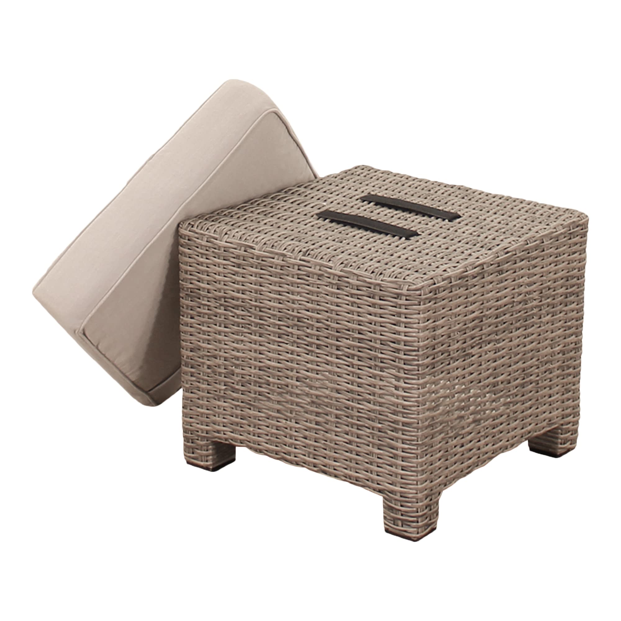 Courtyard Casual Capri Ottoman - Solution Dyed Acrylic Outdoor Furniture with EverBloc DWR Treatment - Perfect for Patio, Poolside & Garden Decor