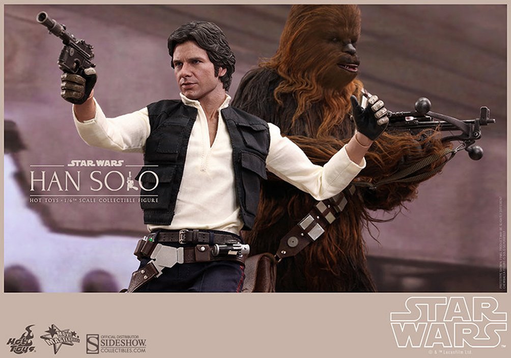 Hot Toys Han Solo & Chewbacca Star Wars 1/6 Scale Collectible Action Figures - Perfect for Display, Gift Giving & Movie Memorabilia Collections