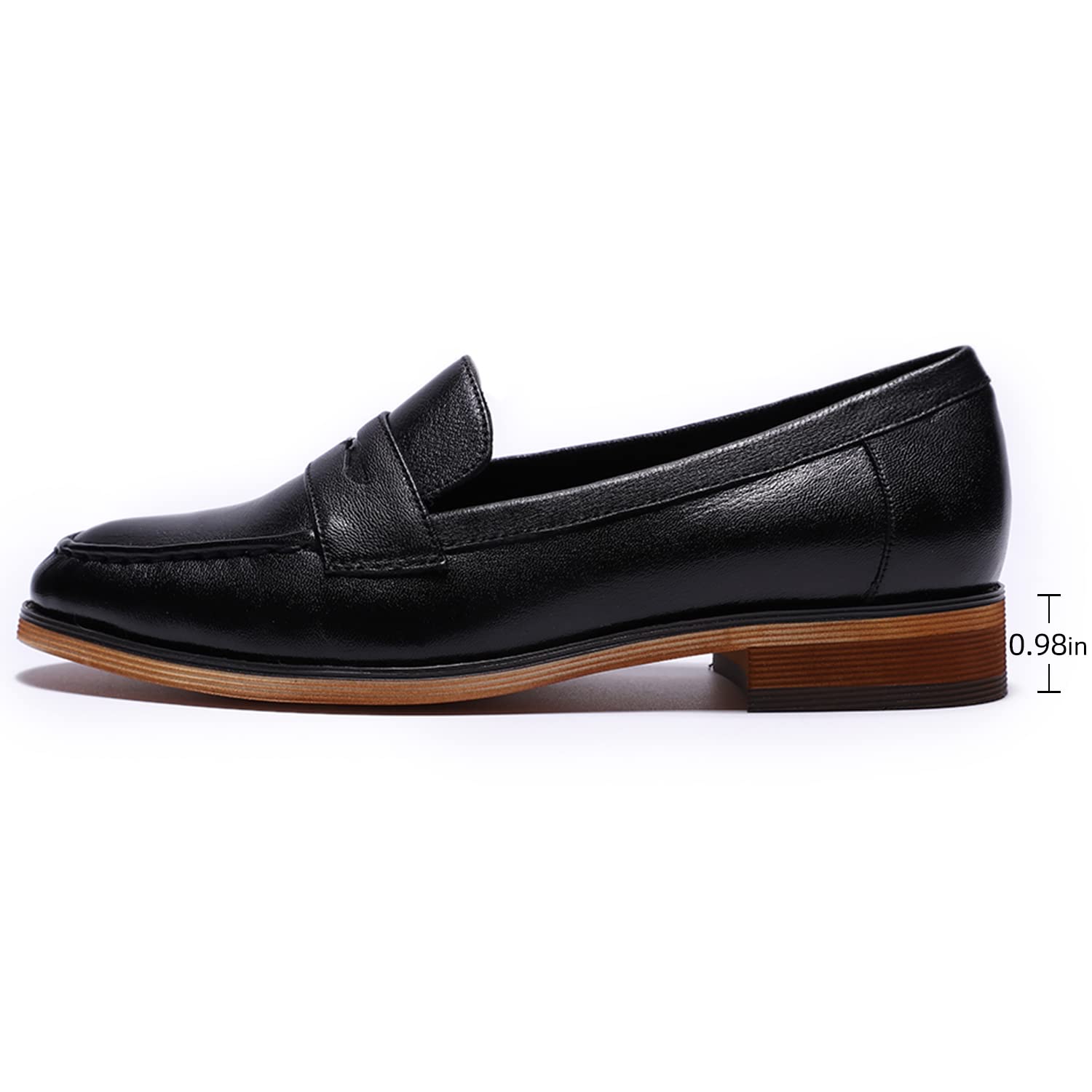 Women's Classic Leather Penny Loafers - Slip-On Dress Casual Flats for Office & Work | Comfortable & Stylish Ladies Shoes for Business, Travel & Everyday Wear