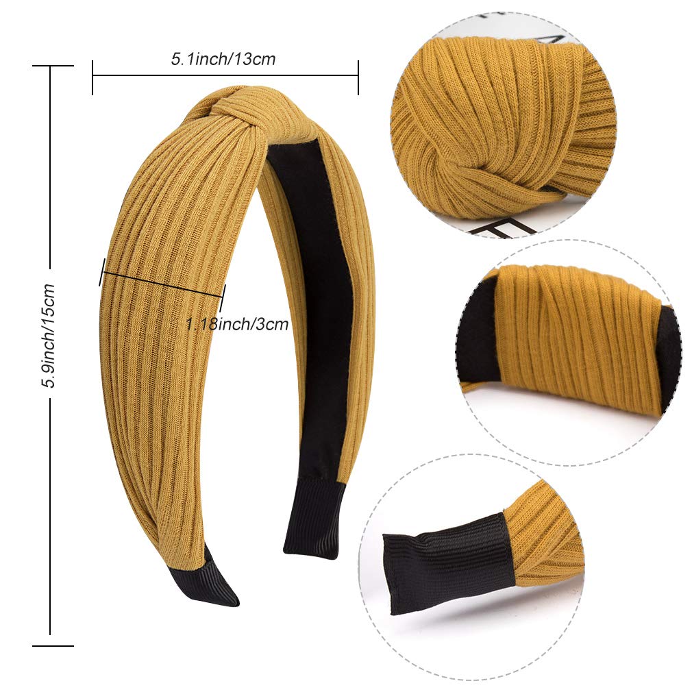 12 Pack Women's Boho Headbands - VELSCRUN Knotted Elastic Turban Bandeau Wide Hair Accessories for Face Washing, Yoga, Workout & Daily Wear